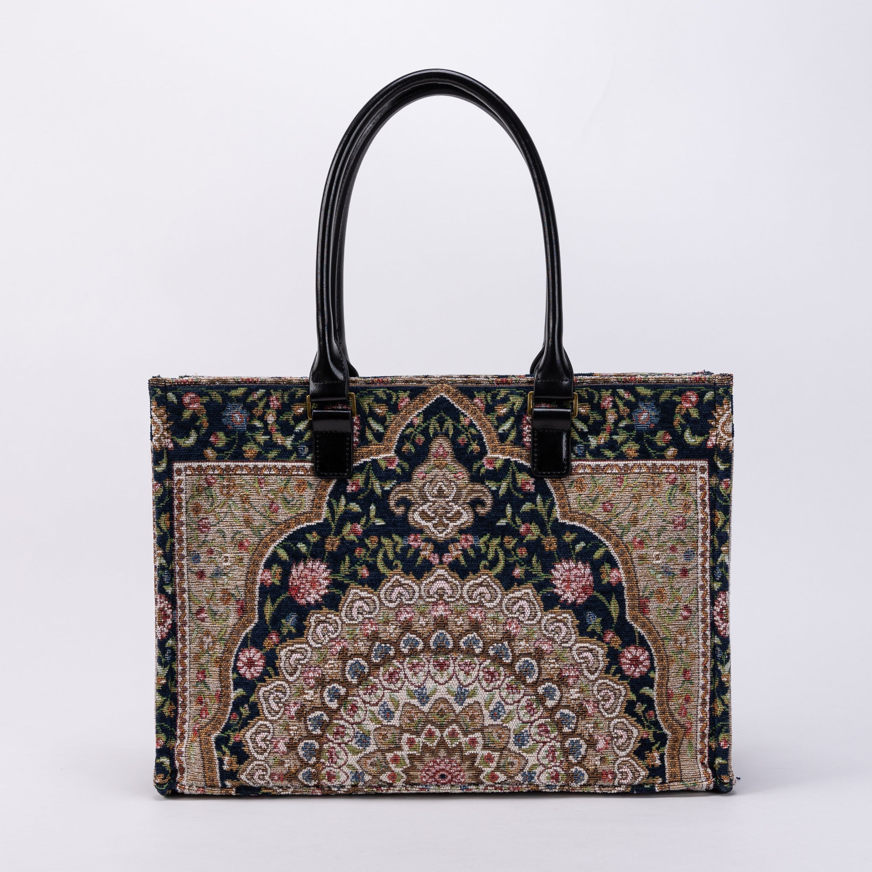 Oriental Navy Laptop Work Tote front