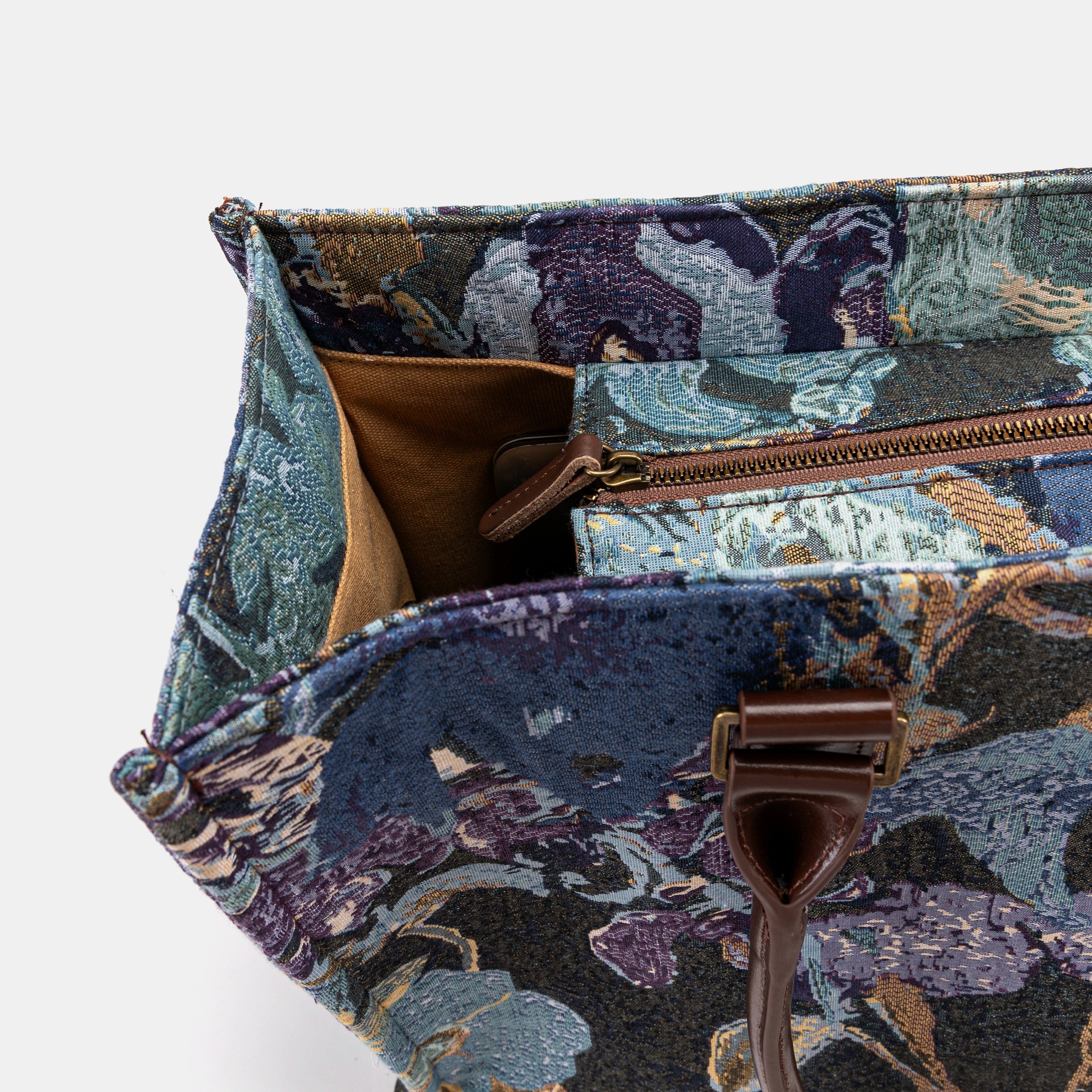 Abstract Blue Laptop Work Tote of America detail