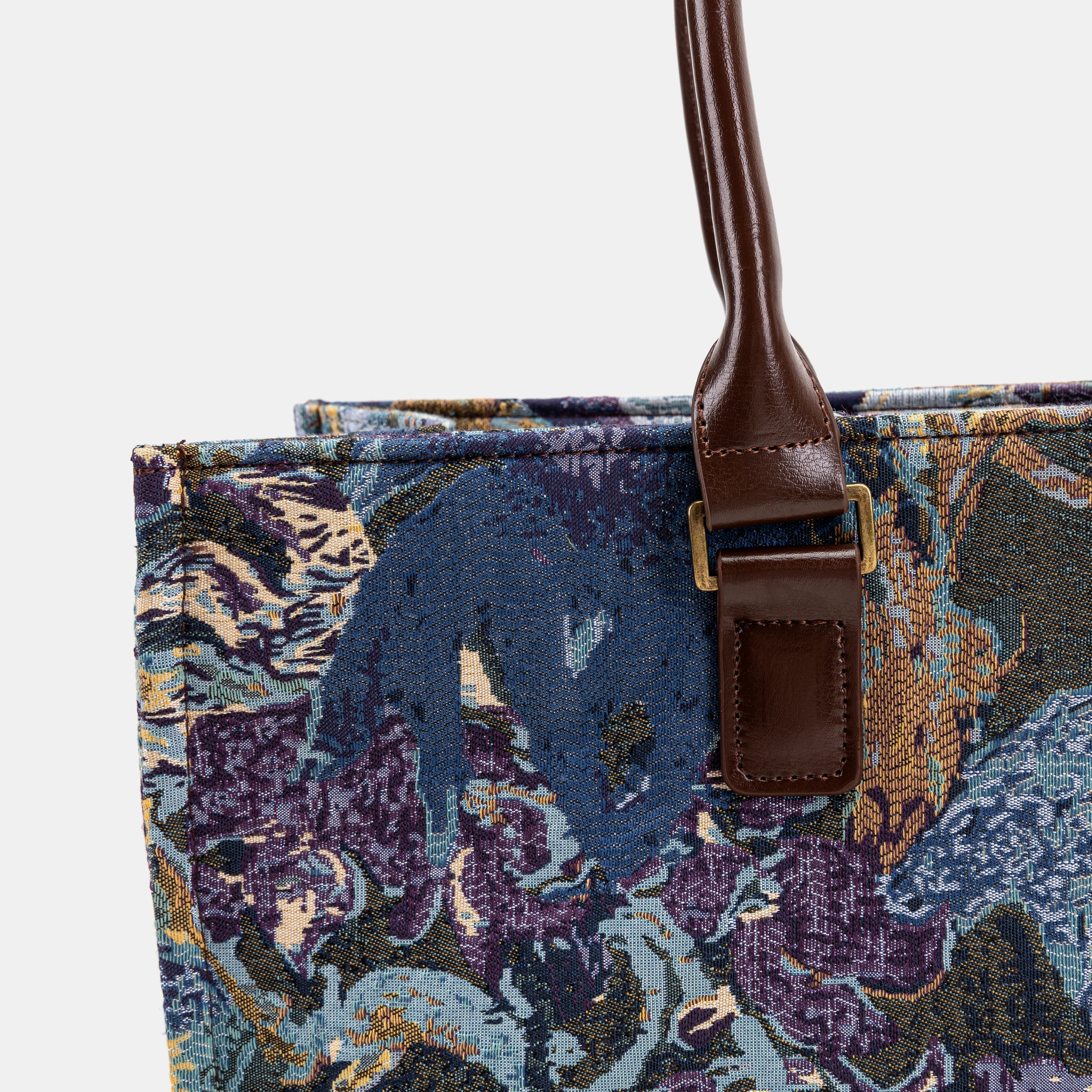 Abstract Blue Laptop Work Tote of America detail