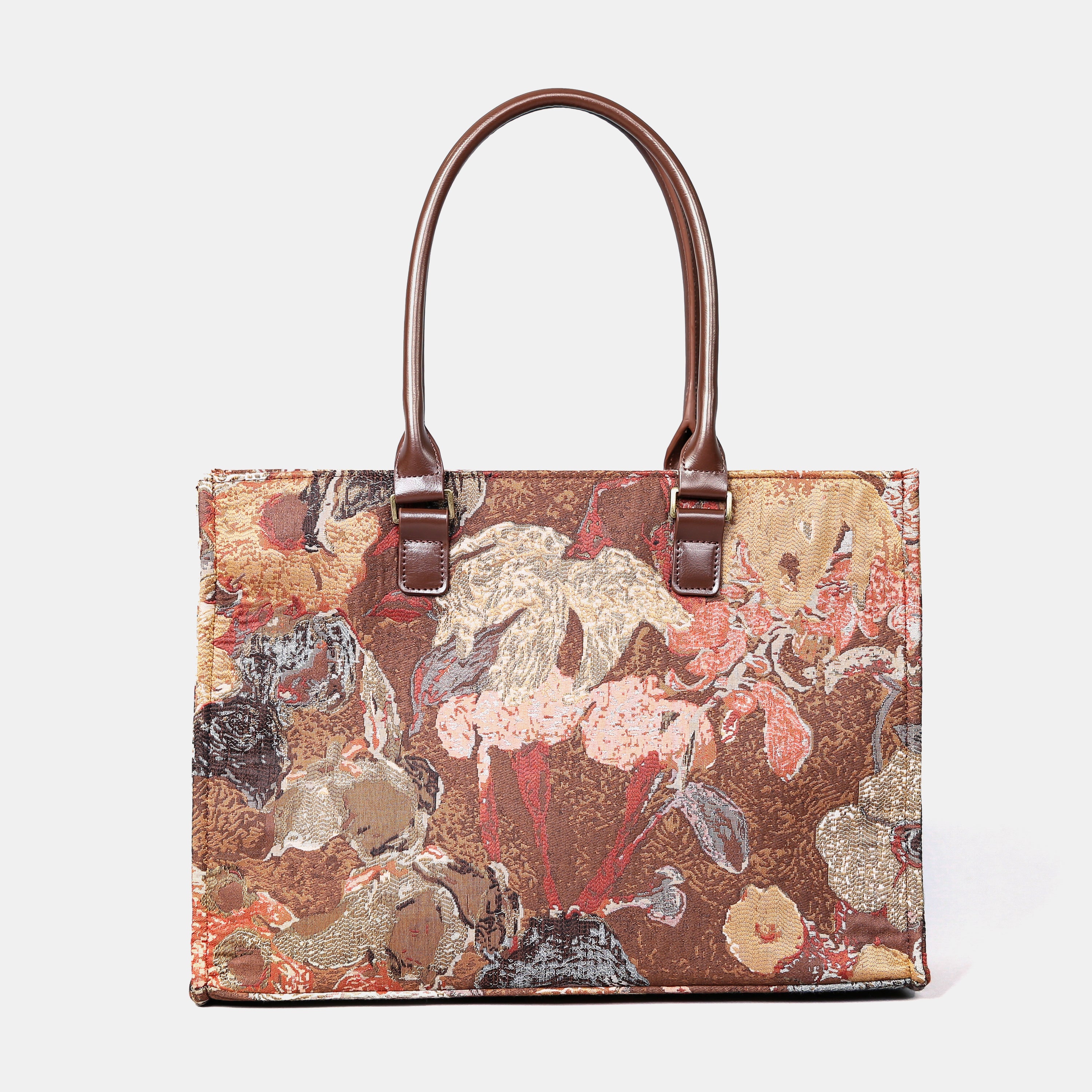 Abstract Brown Laptop Work Tote  MCW Handmade