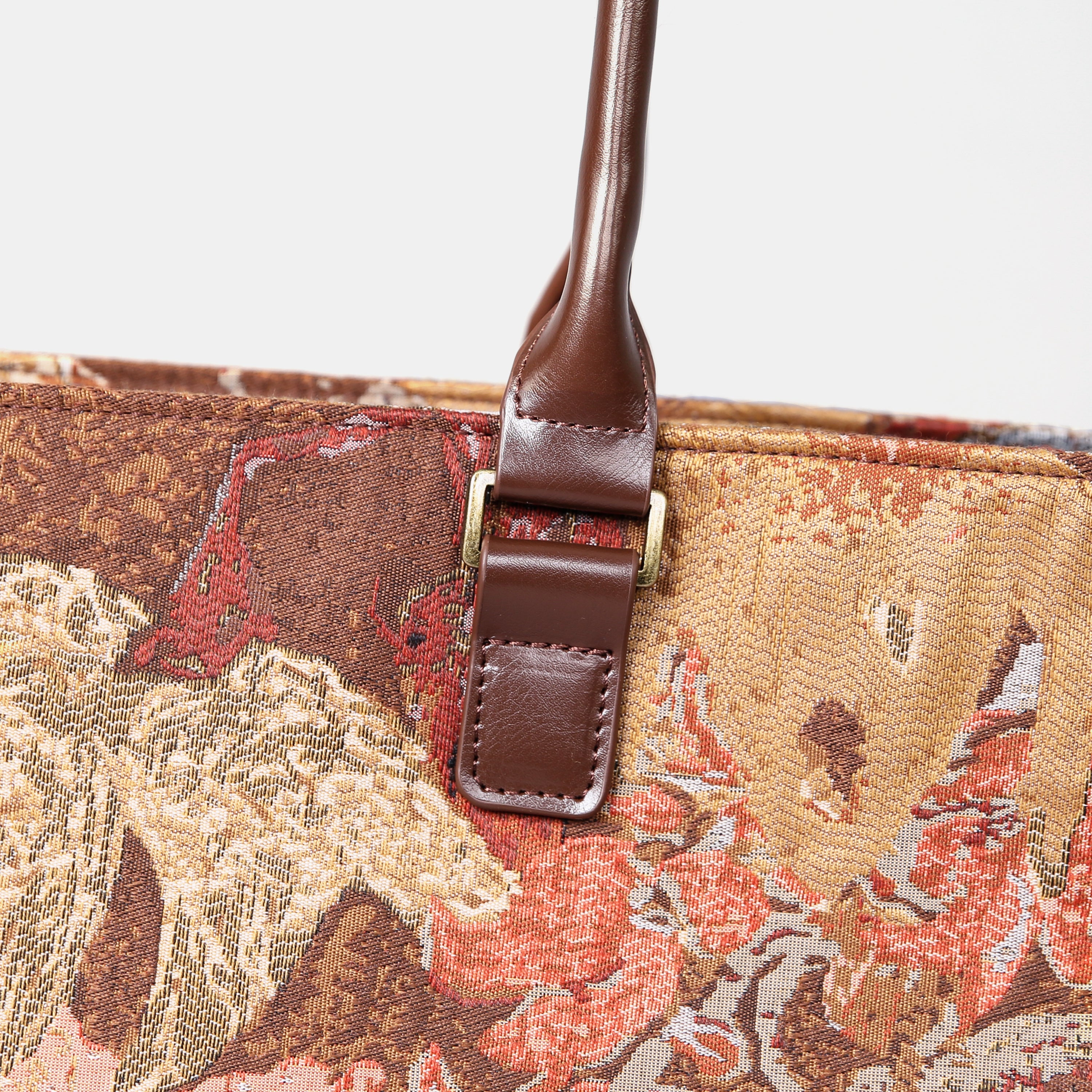 Abstract Brown Laptop Work Tote MCW Handmade-5