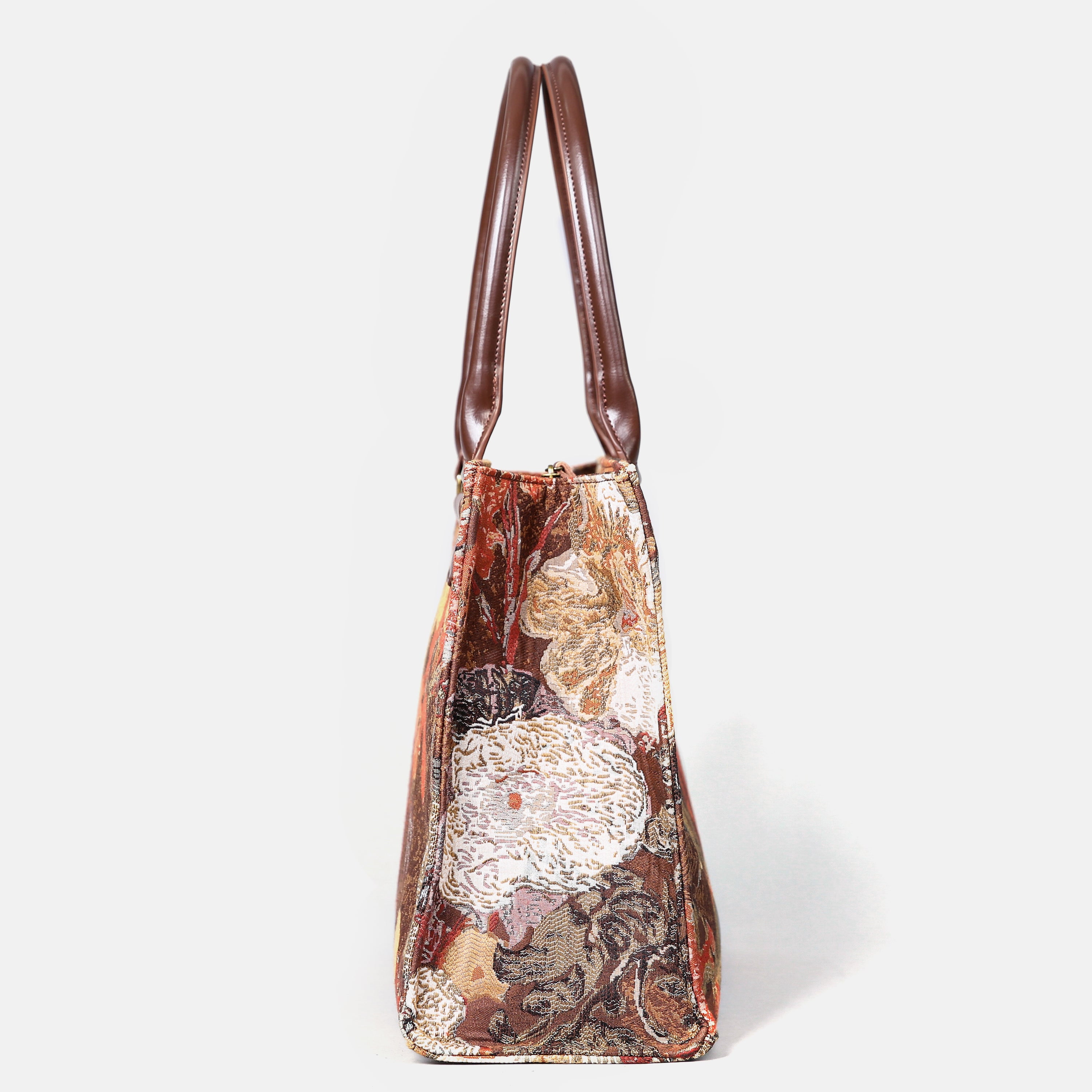 Abstract Brown Laptop Work Tote MCW Handmade-2