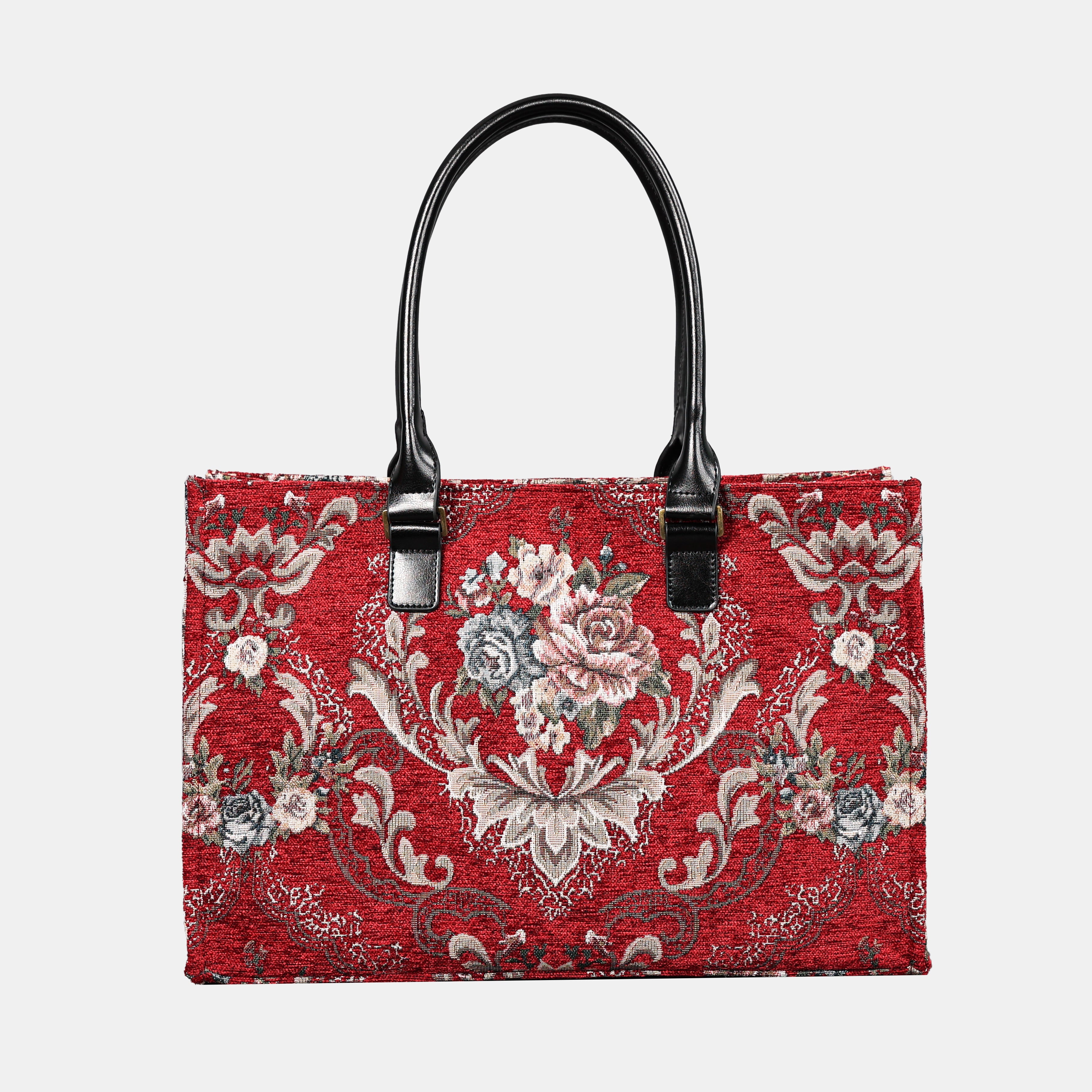Floral Red Laptop Work Tote MCW Handmade