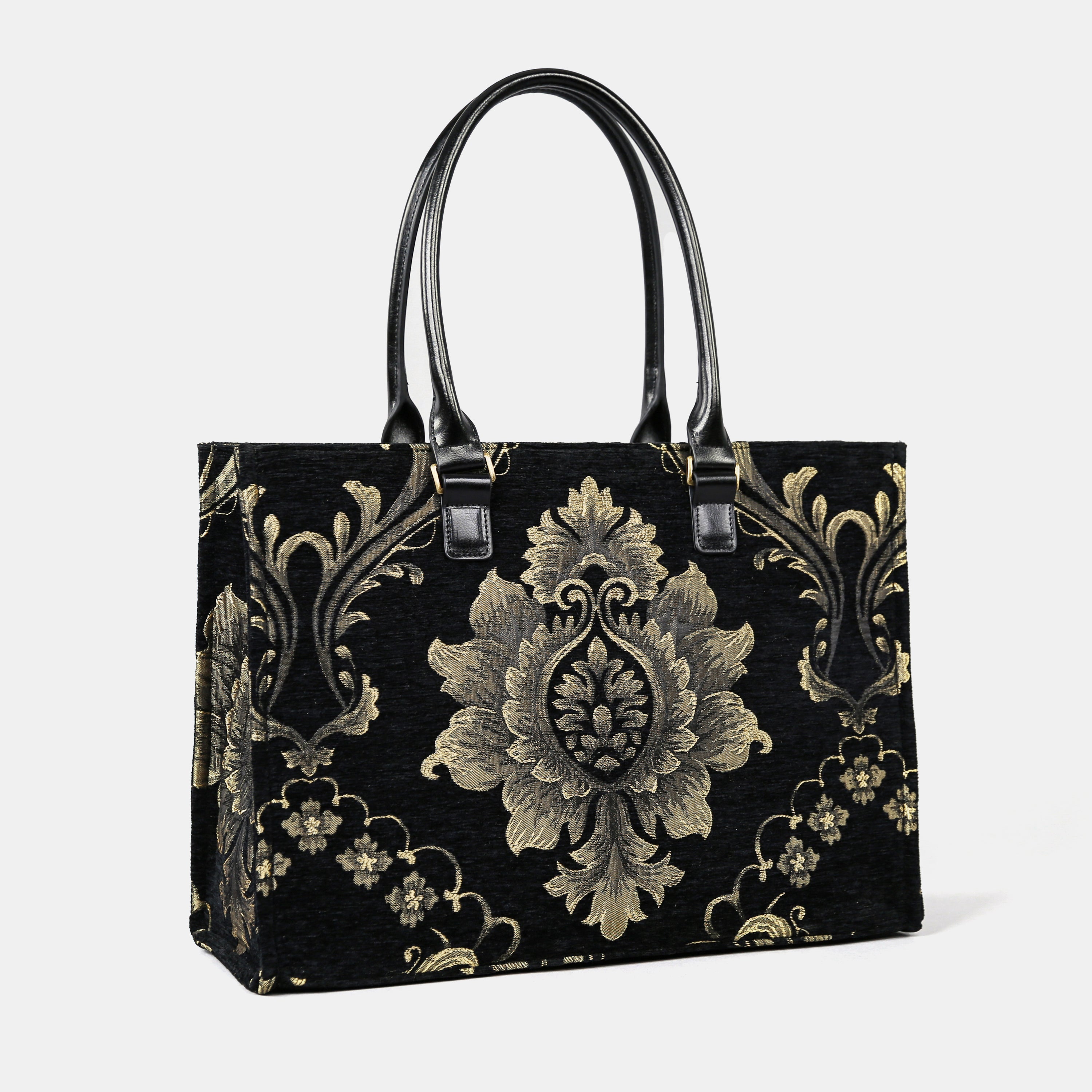 Majesty Black Laptop Work Tote  MCW Handmade-1