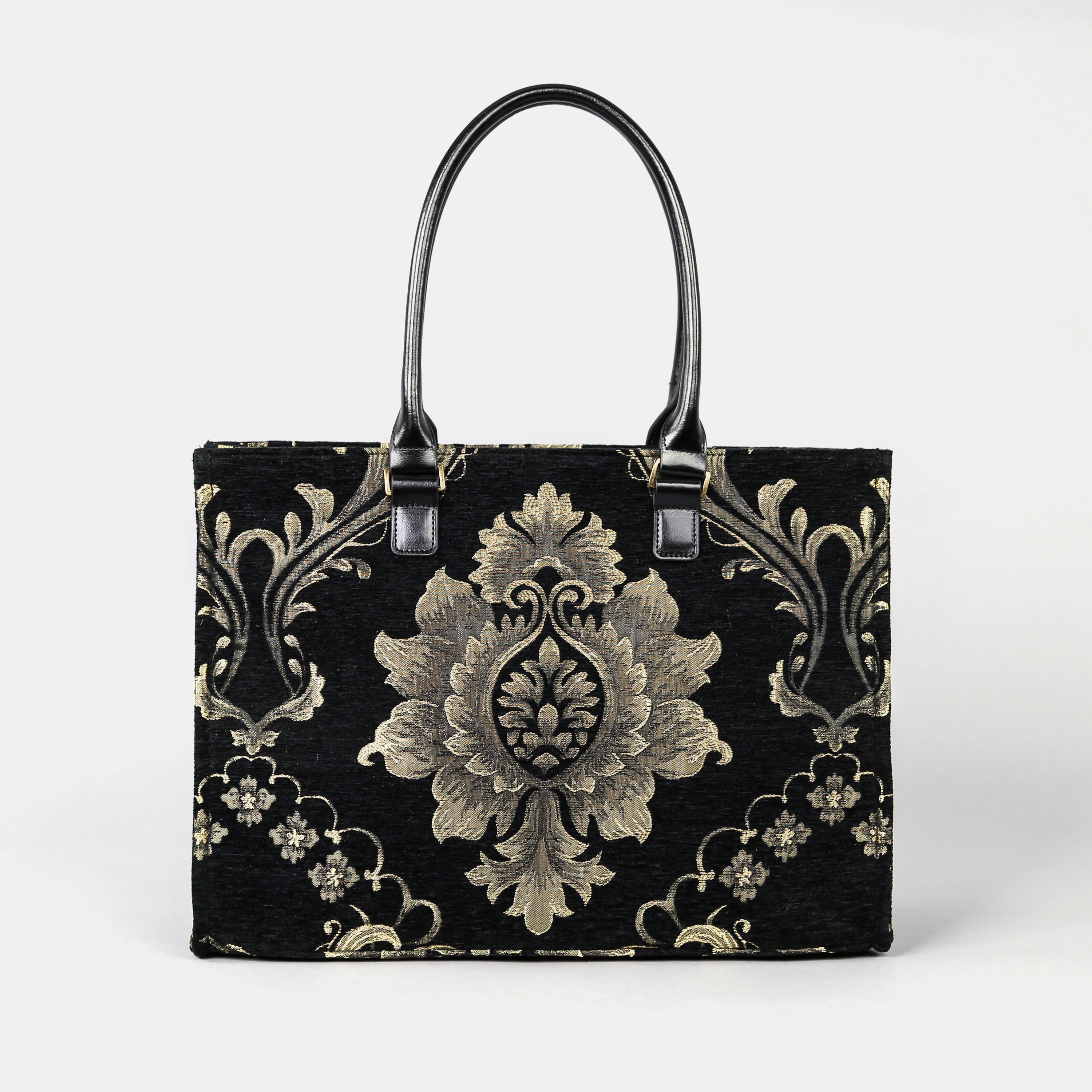 Majesty Black Laptop Work Tote  MCW Handmade-3