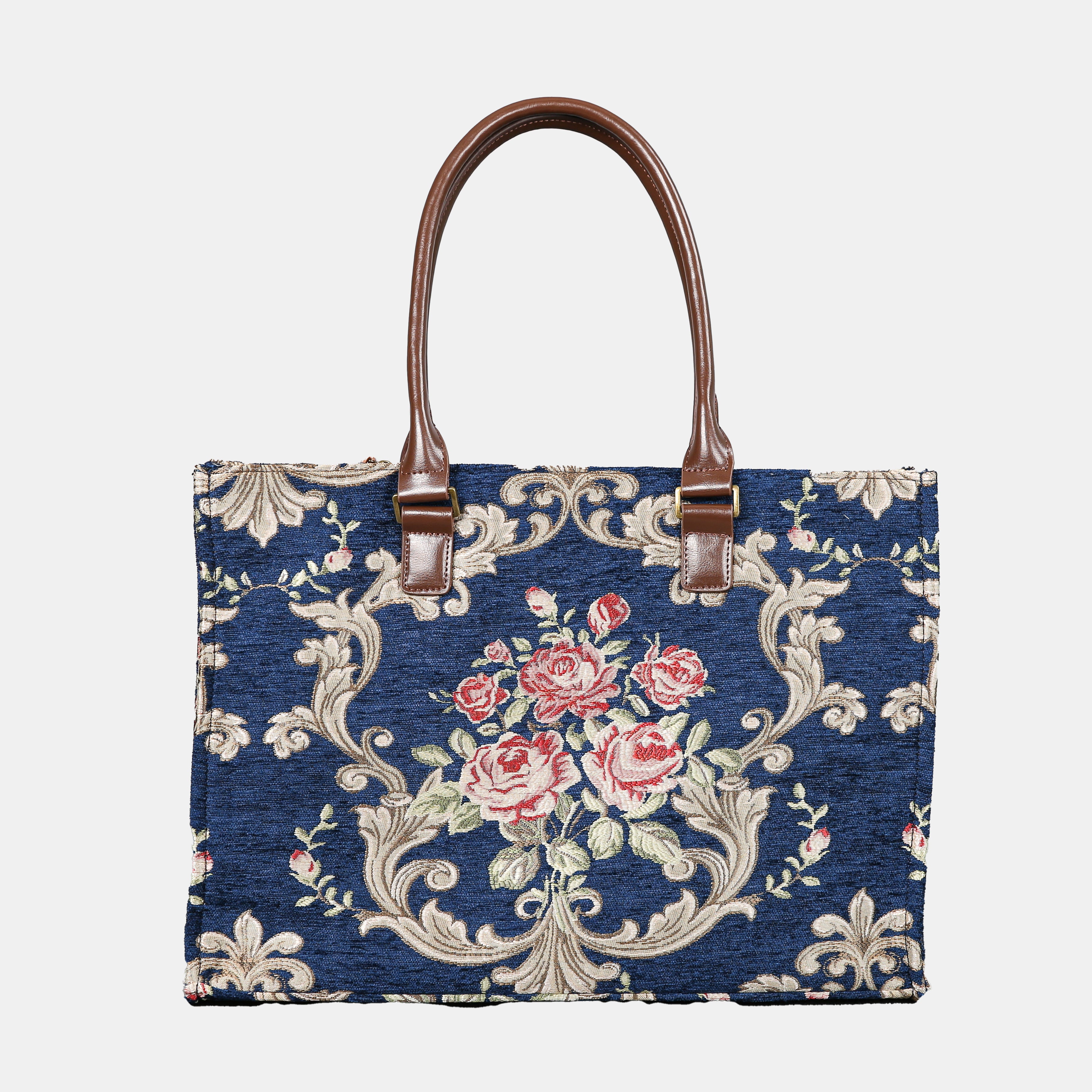 Baroque Garden Blue Laptop Work Tote MCW Handmade