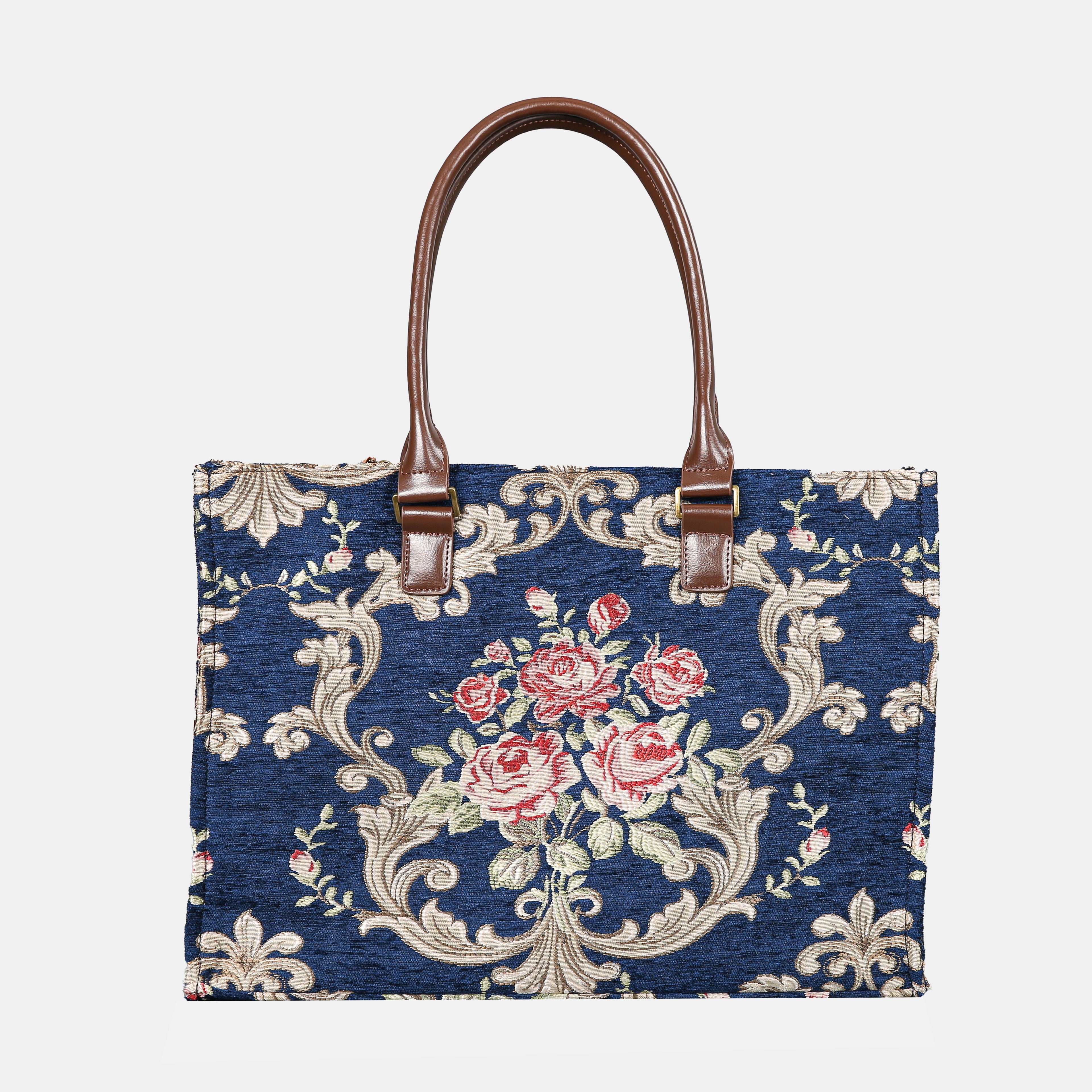 Baroque Garden Blue Laptop Work Tote MCW Handmade-3