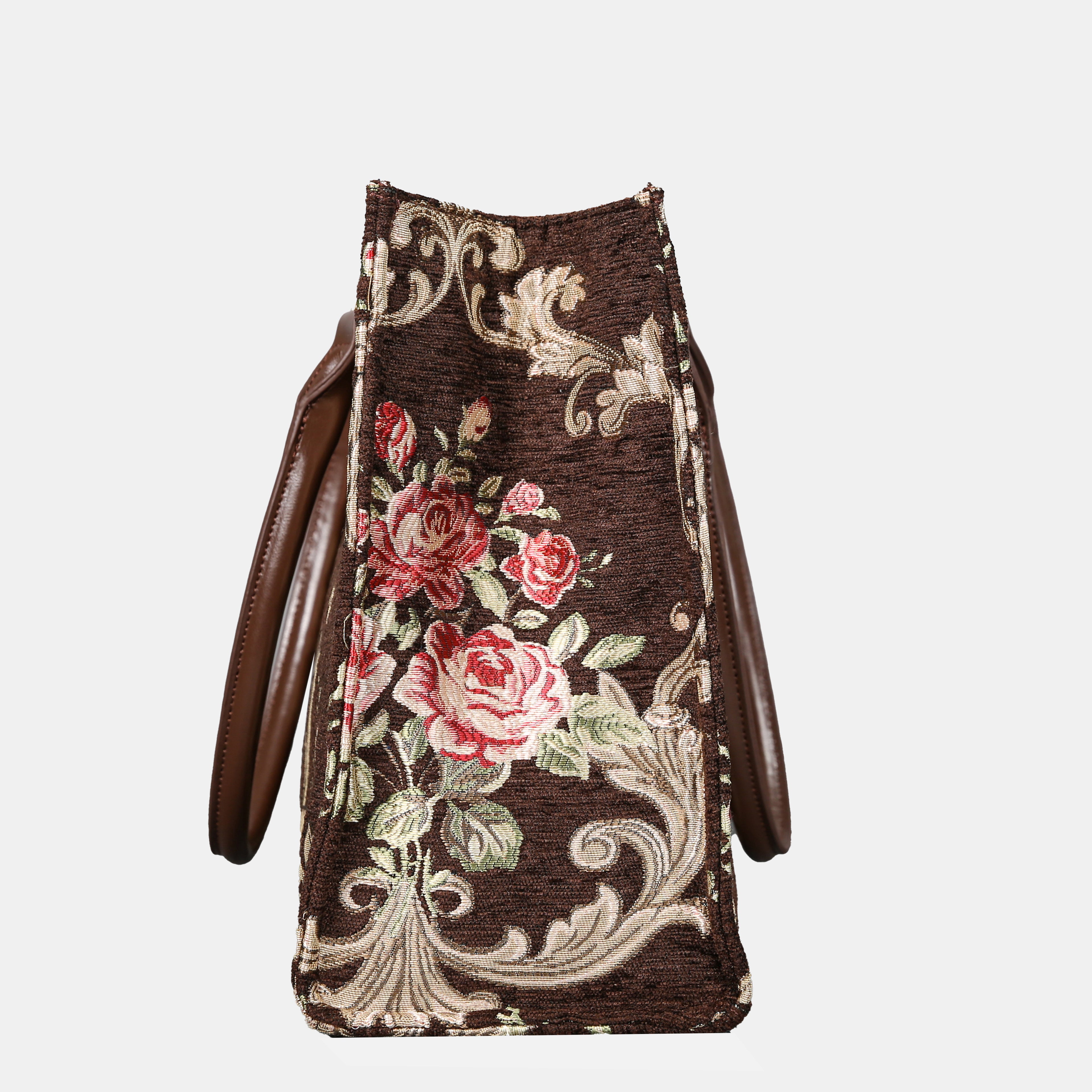 Baroque Garden Brown Laptop Work Tote MCW Handmade-2