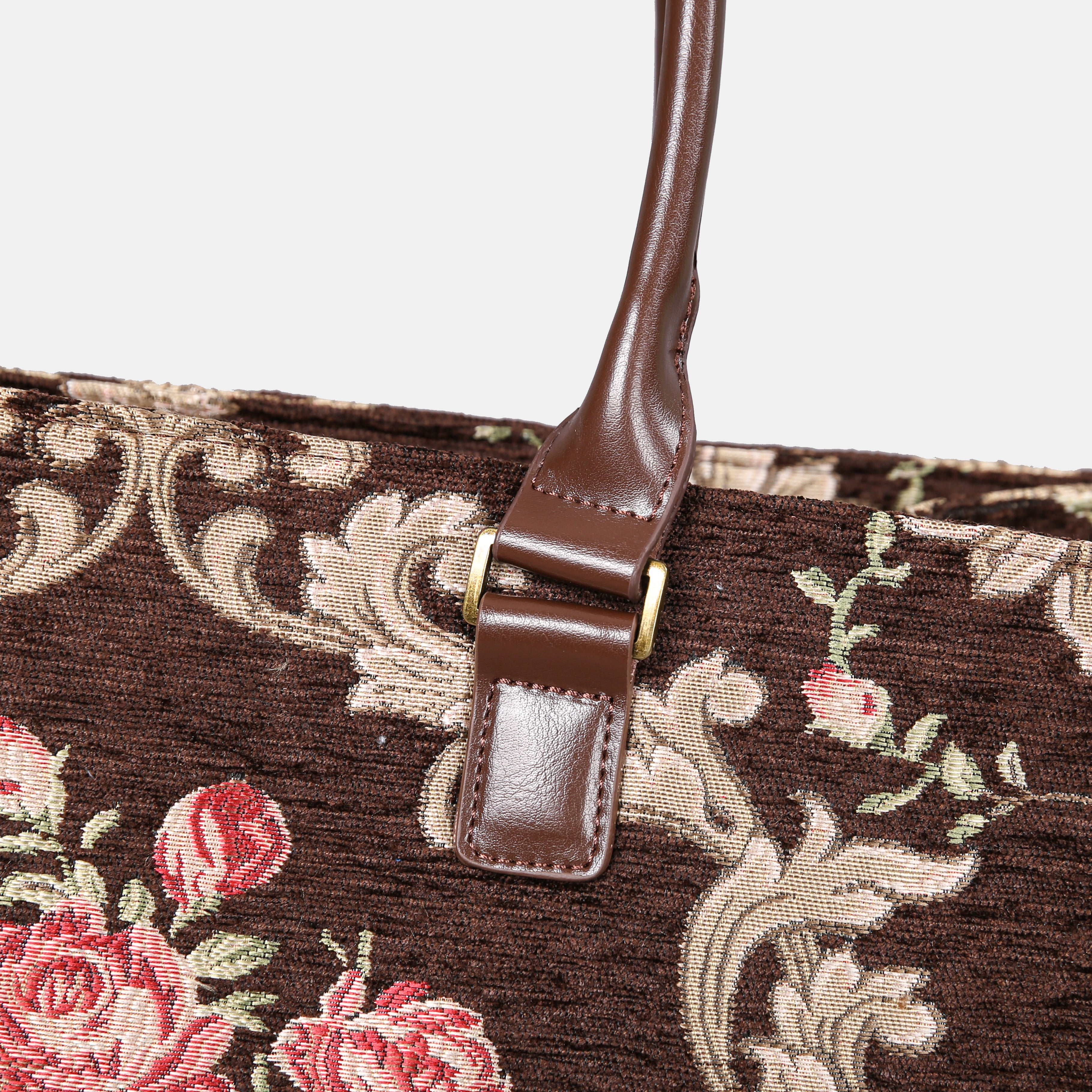 Baroque Garden Brown Laptop Work Tote MCW Handmade-4