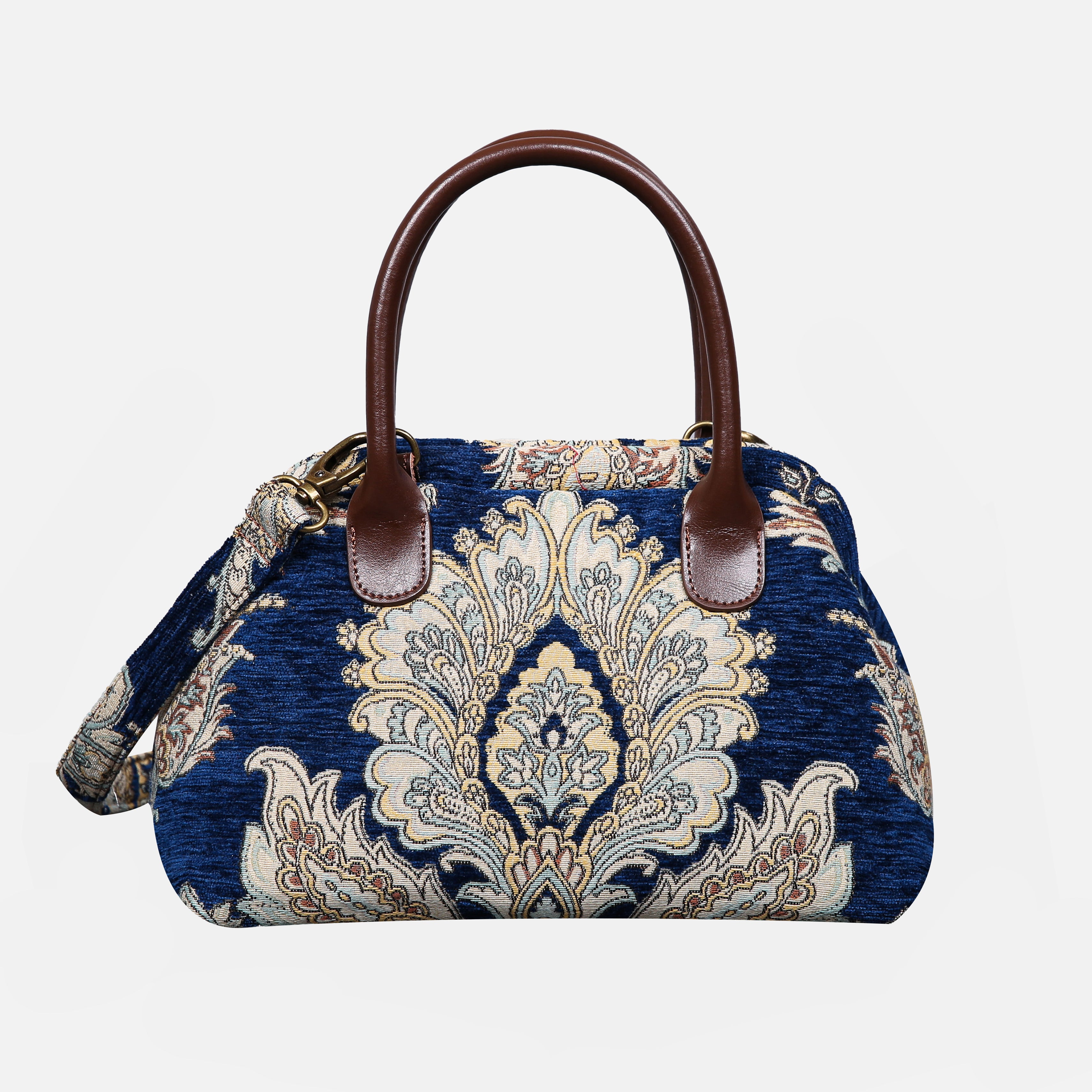 Damask Blue Carpet Satchel carpet bag MCW Handmade