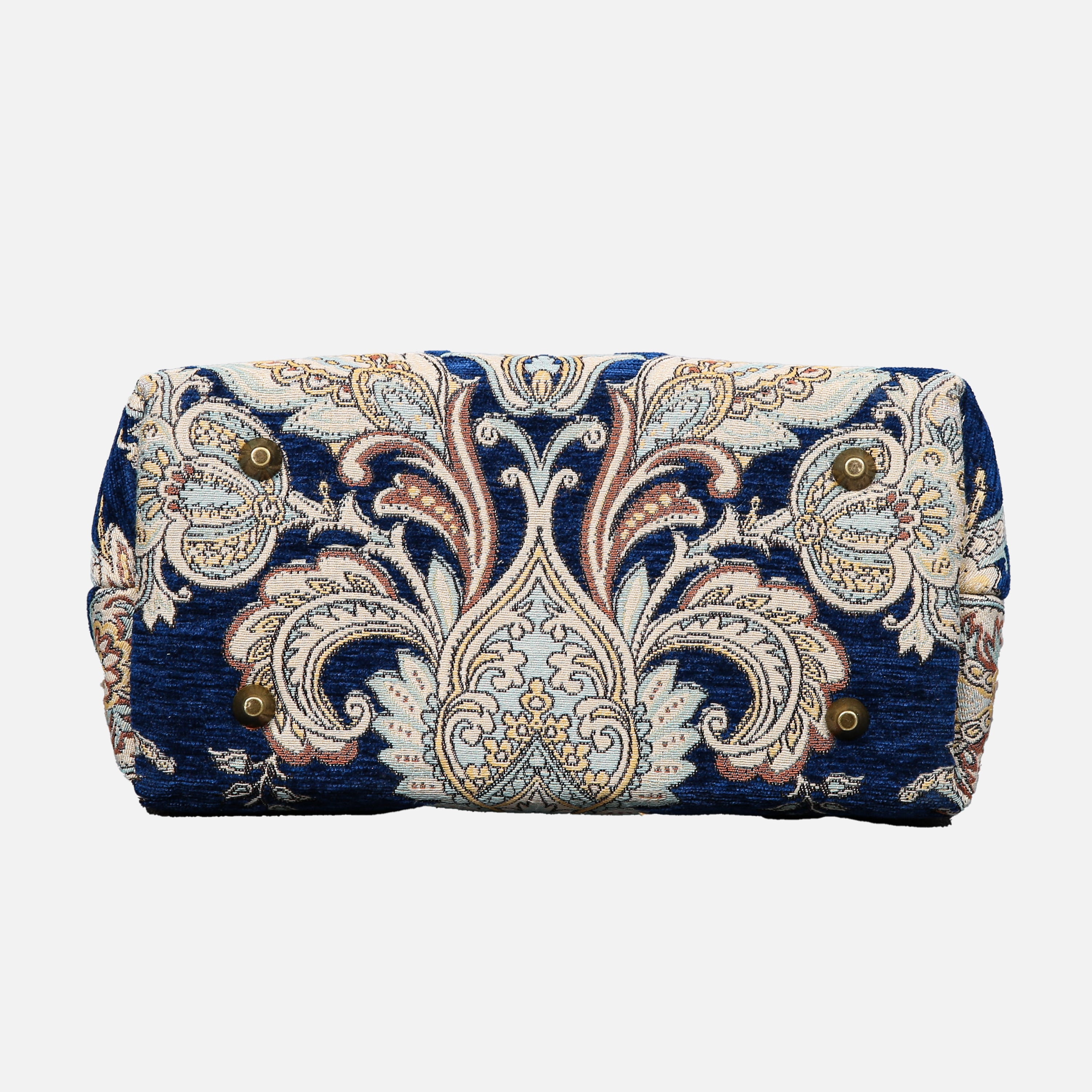 Damask Blue Carpet Satchel carpet bag MCW Handmade-3