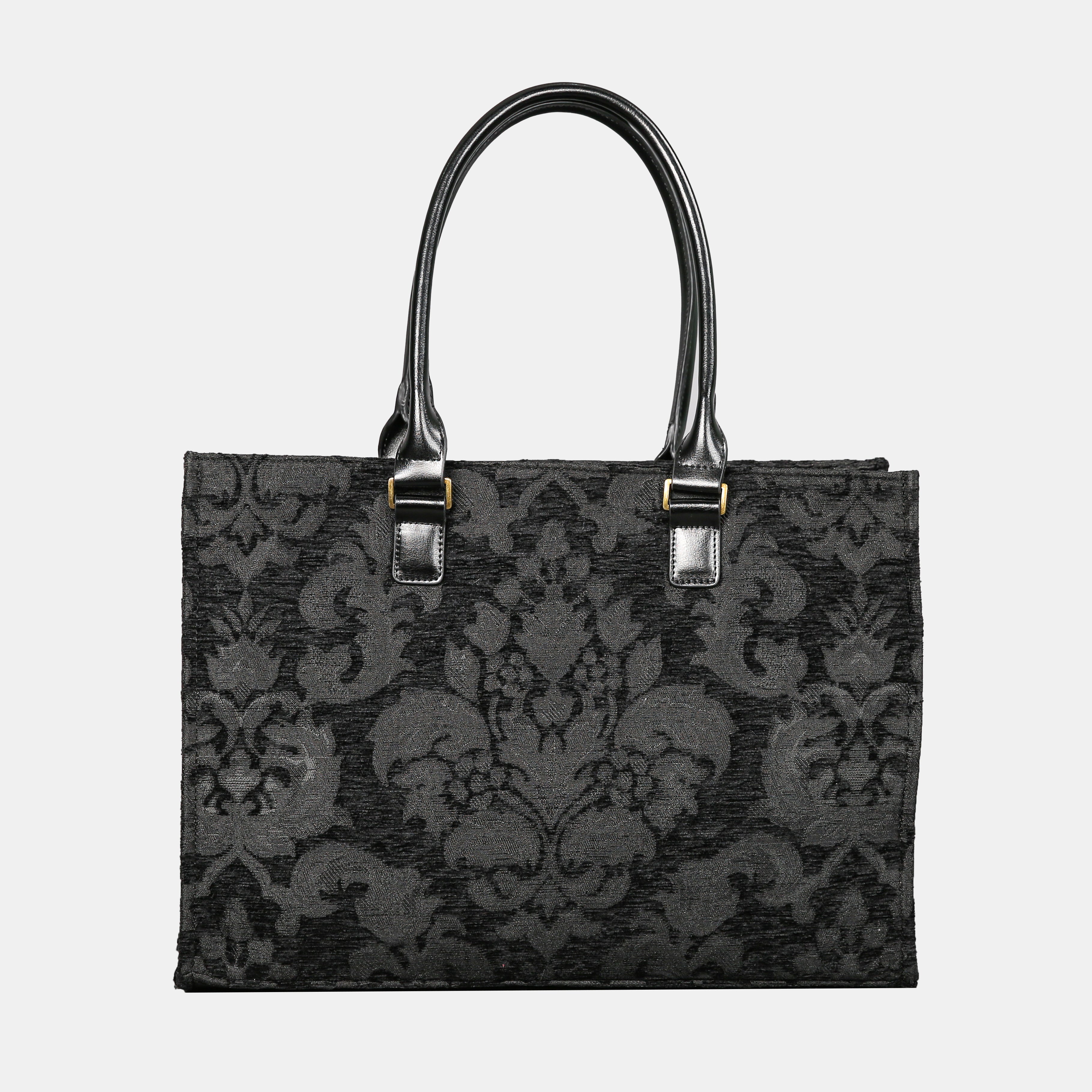 Victorian Blossom Black Laptop Work Tote  MCW Handmade