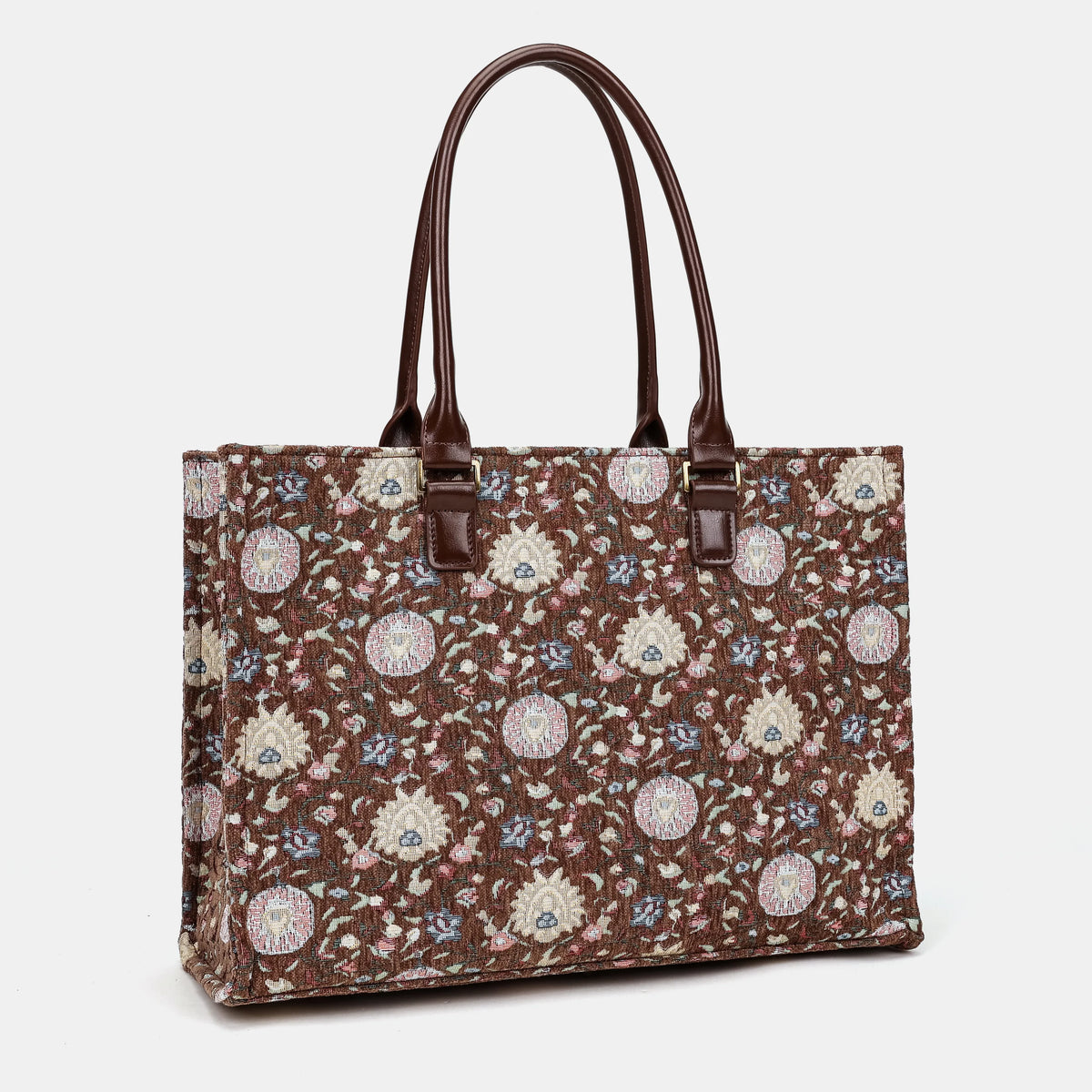 Bouquet Rose Coffee Laptop Work Tote Carpetbag of America front side