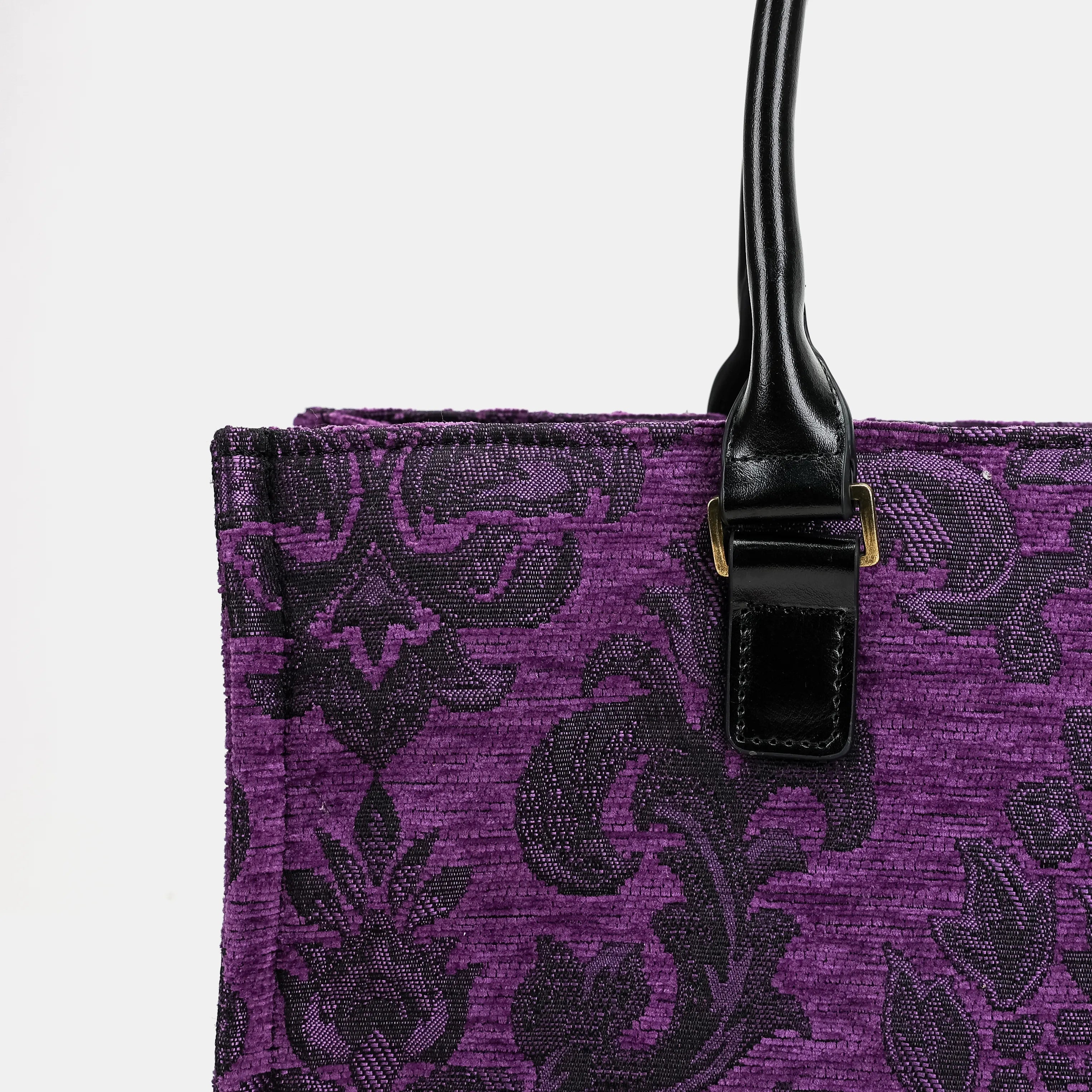 Victorian Blossom Purple Laptop Work Tote Carpetbag of America detail