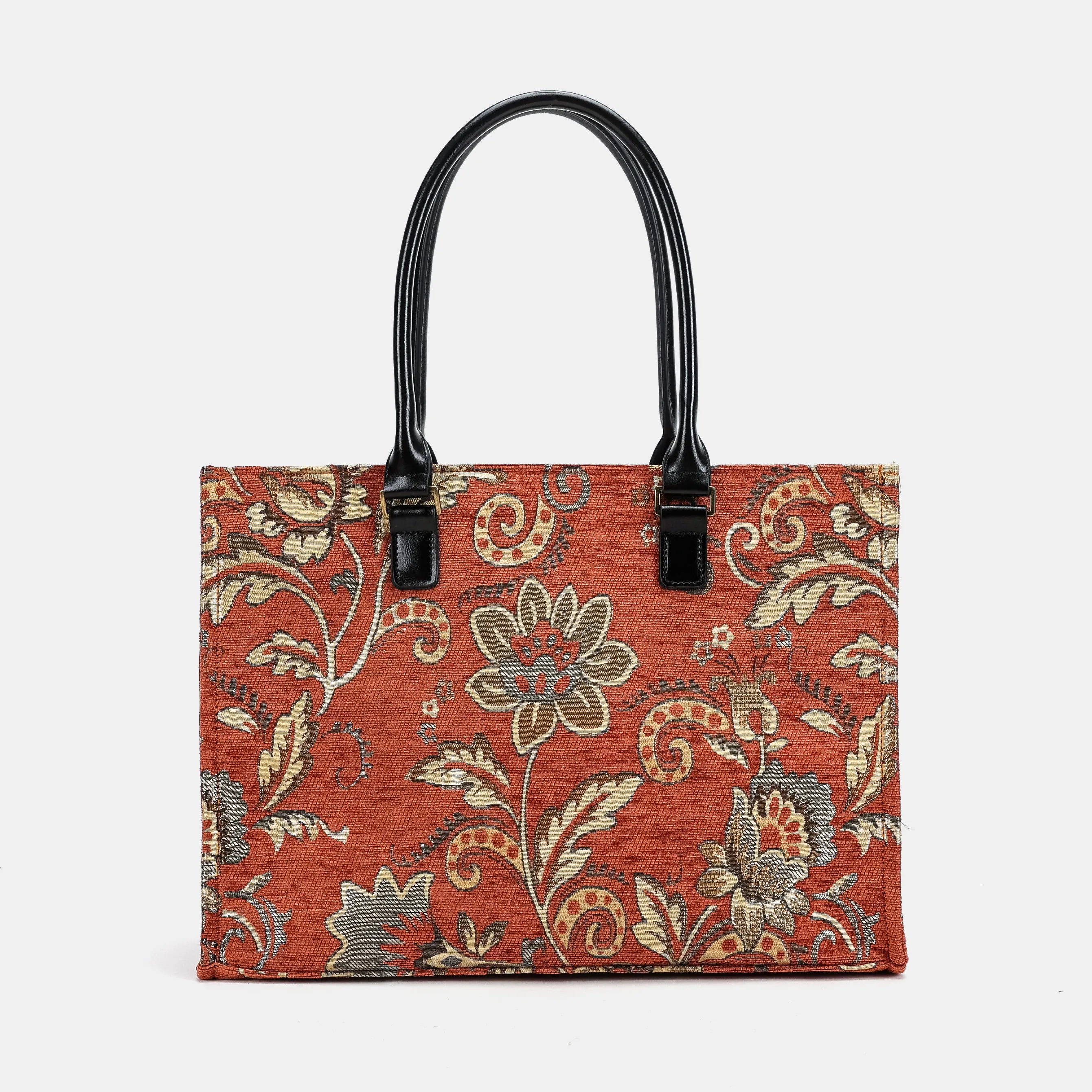 Floral Paisley Orange Laptop Work Tote of America main