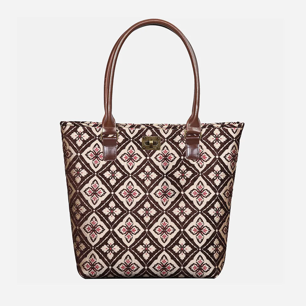 Ethnic Brown Carpet Tote Shopper