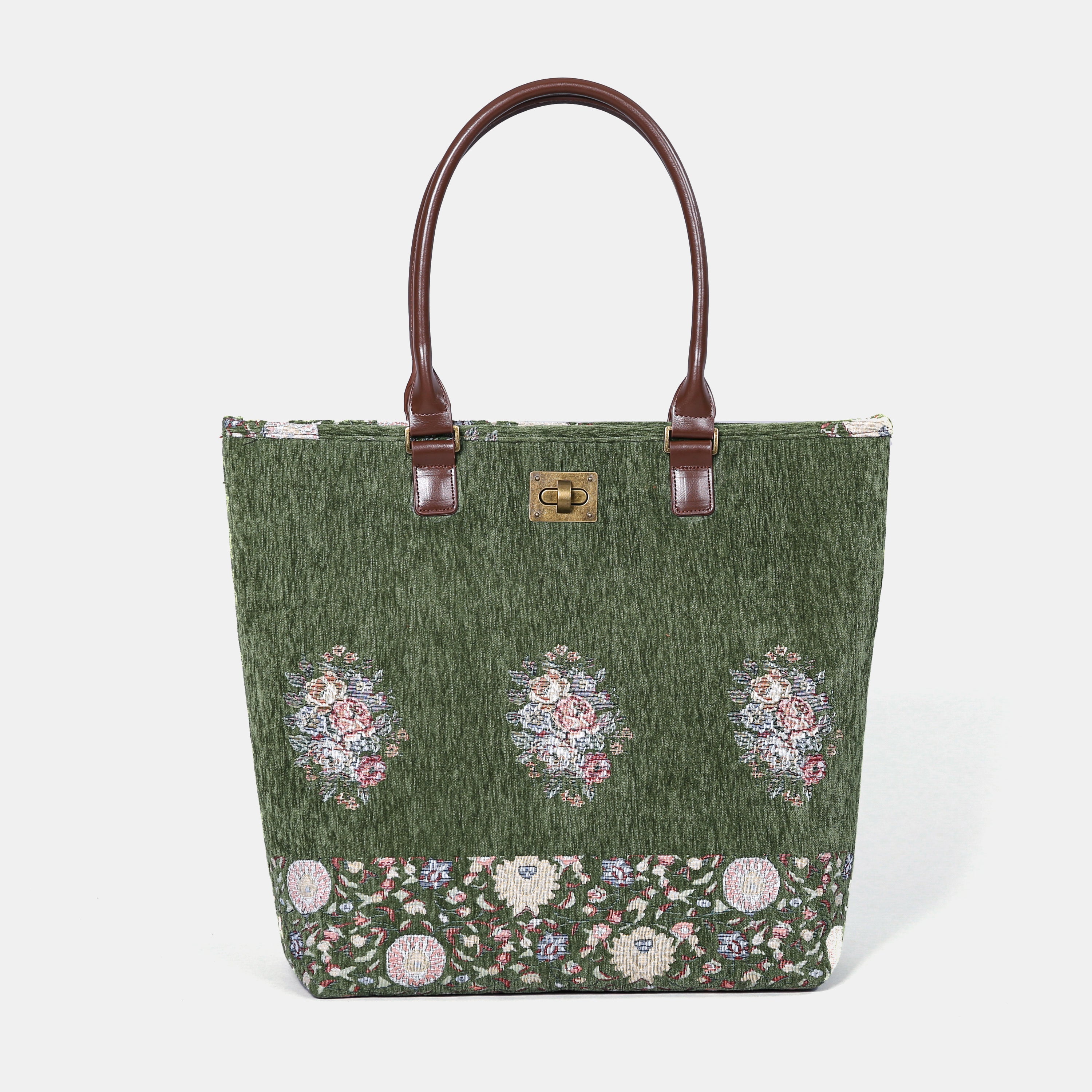 Oriental Arugula Green Carpet Tote Shopper carpet bag MCW Handmade