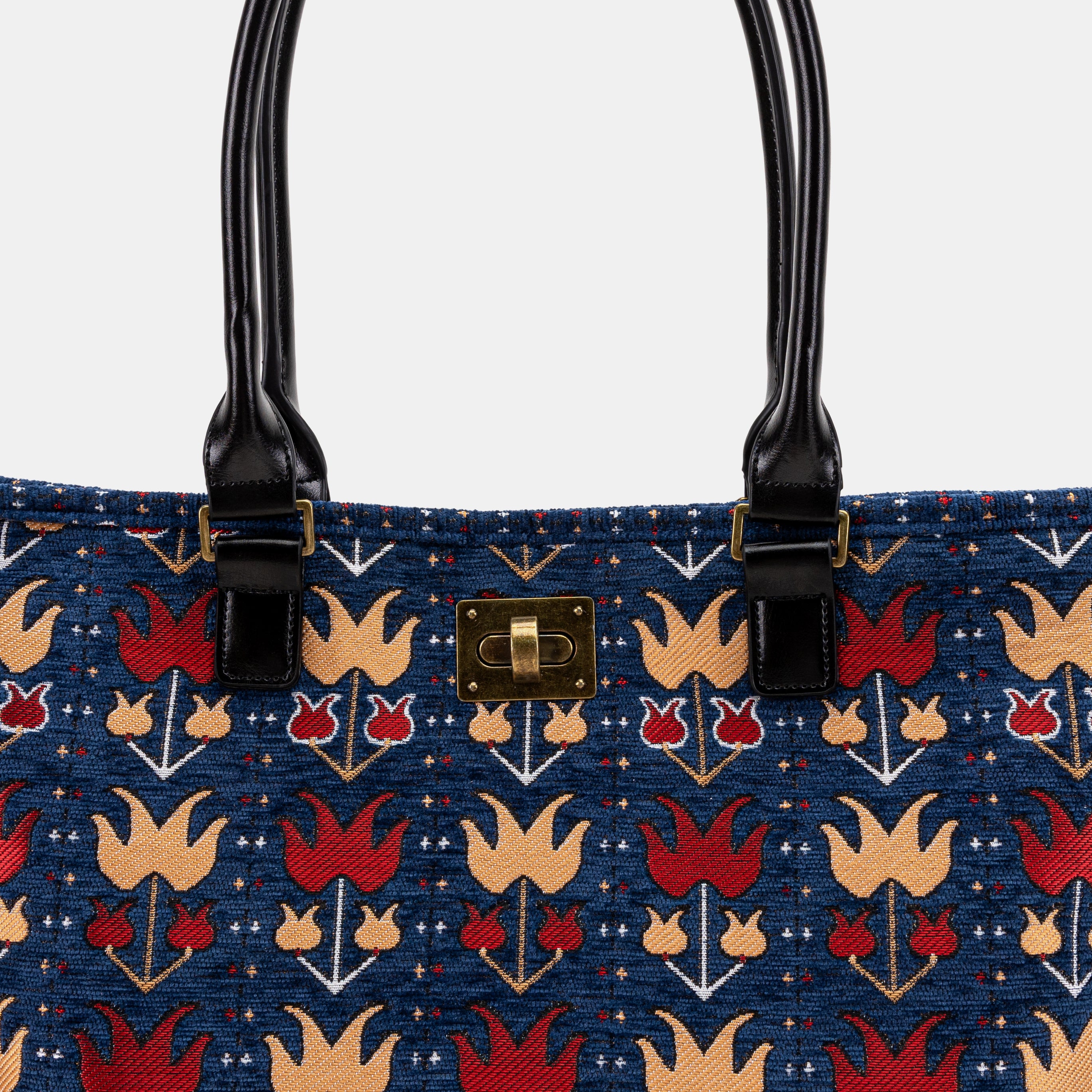 Poppy Bloom Carpet Tote Shopper Carpetbag of America detail