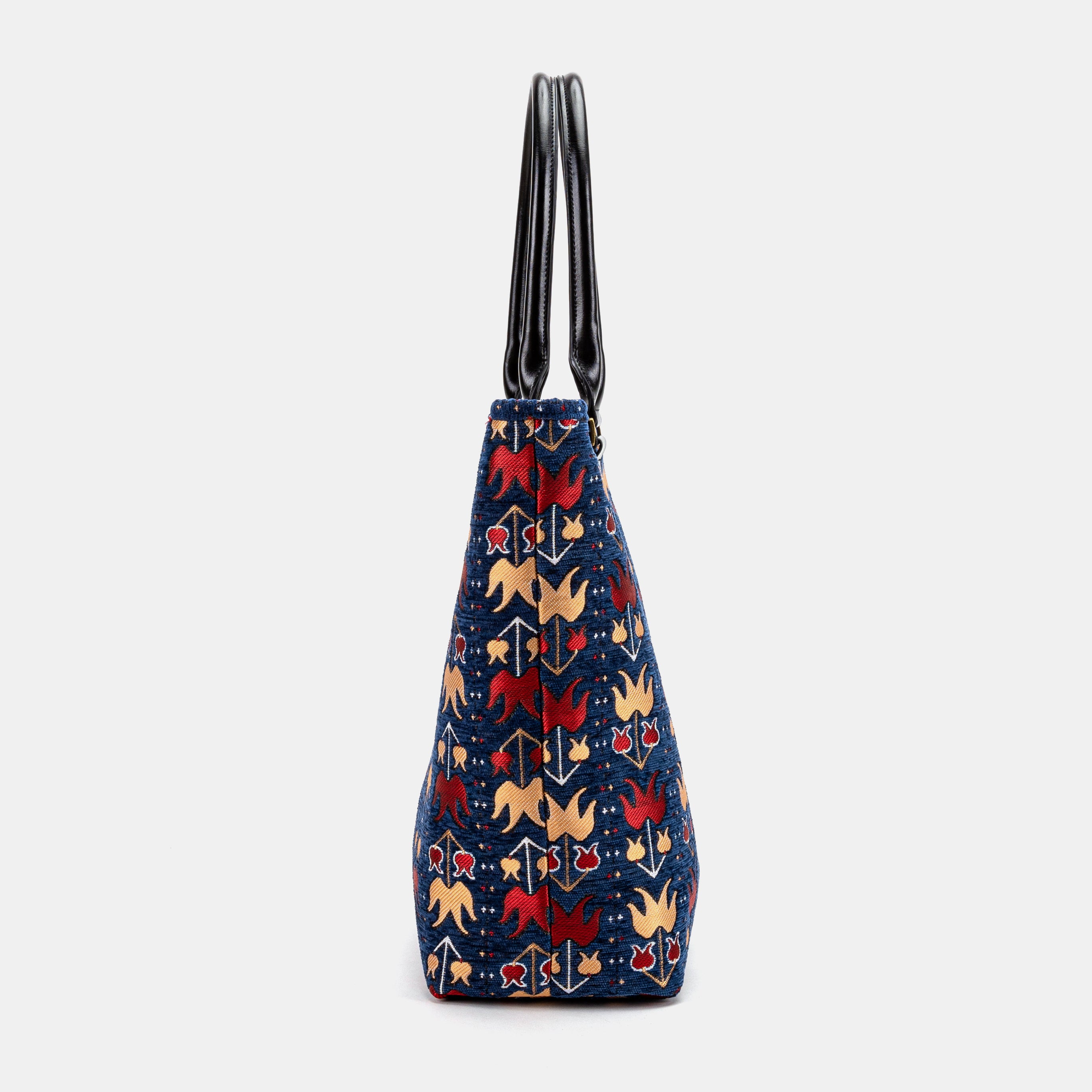 Poppy Bloom Carpet Tote Shopper Carpetbag of America side
