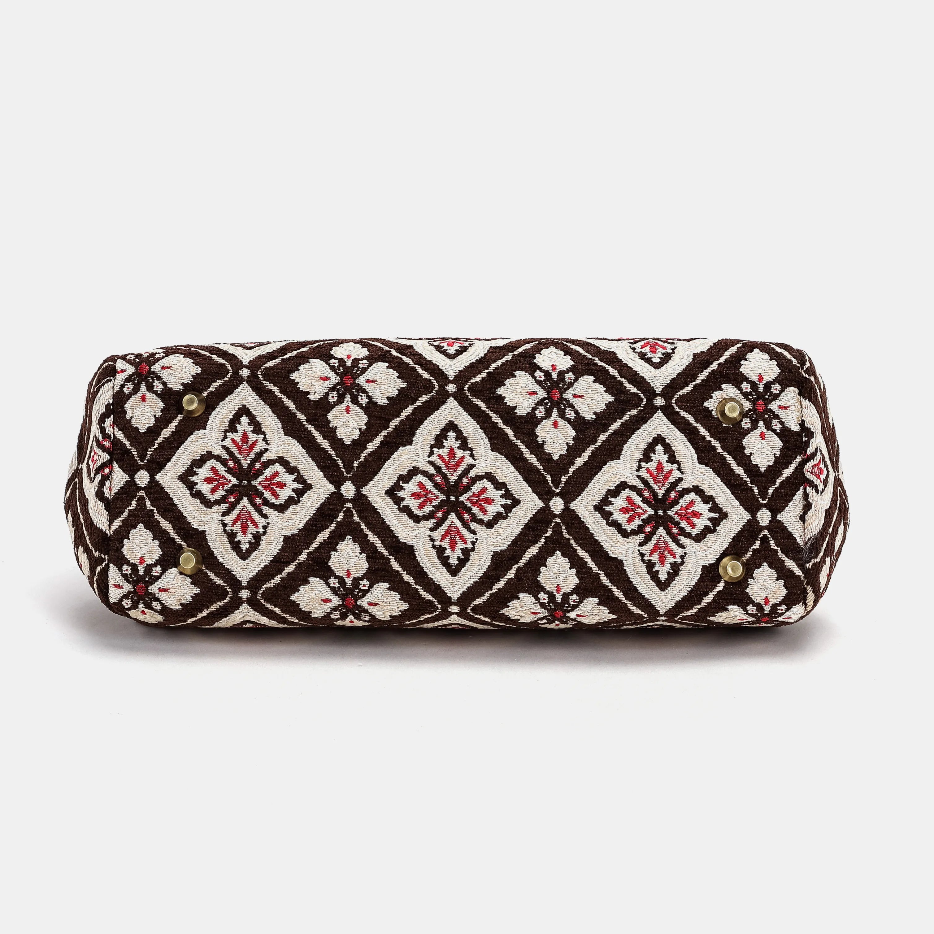 Ethnic Brown Top Handle Purse Carpetbag of America bottom