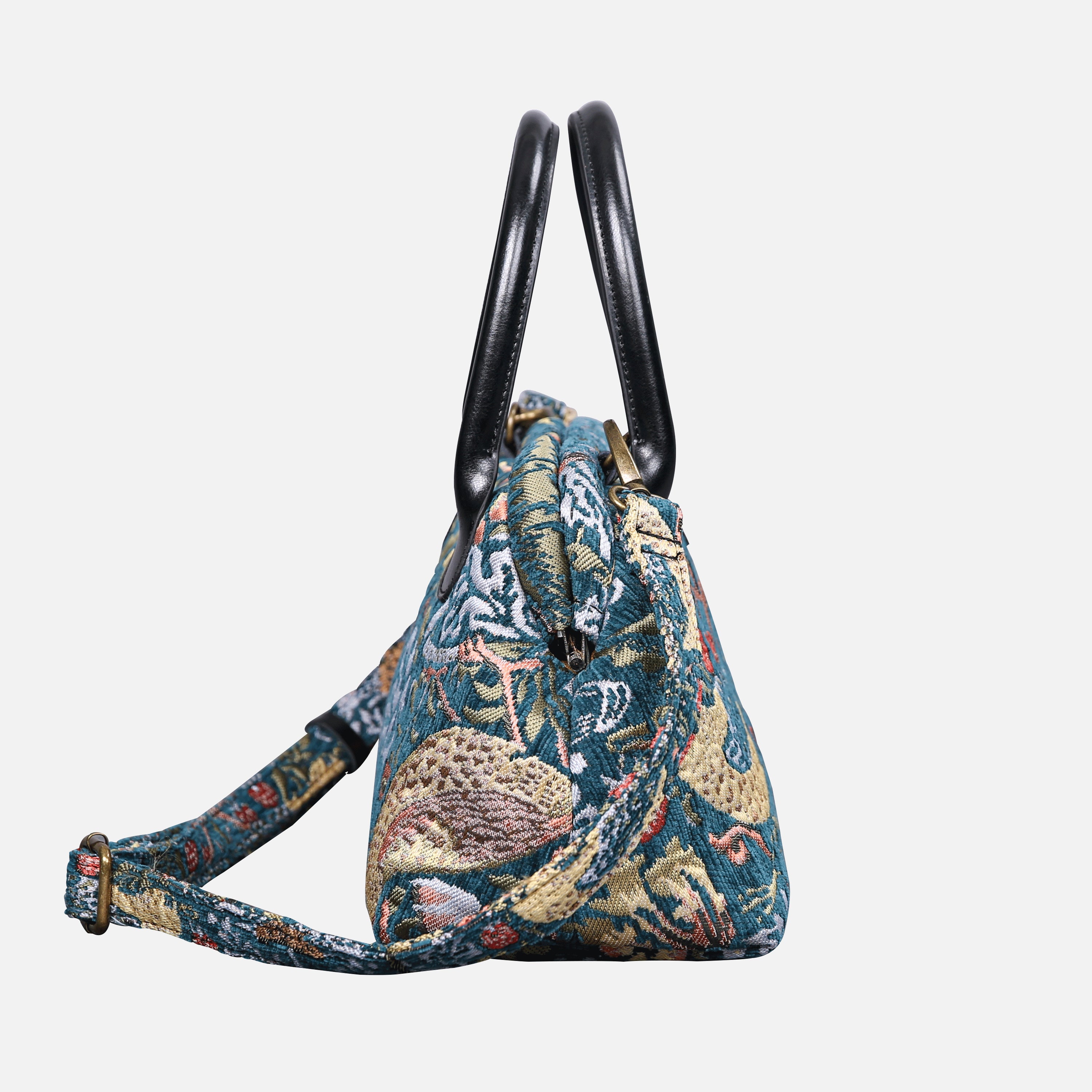 William Morris Strawberry Thief Carpet Satchel carpet bag MCW Handmade-3