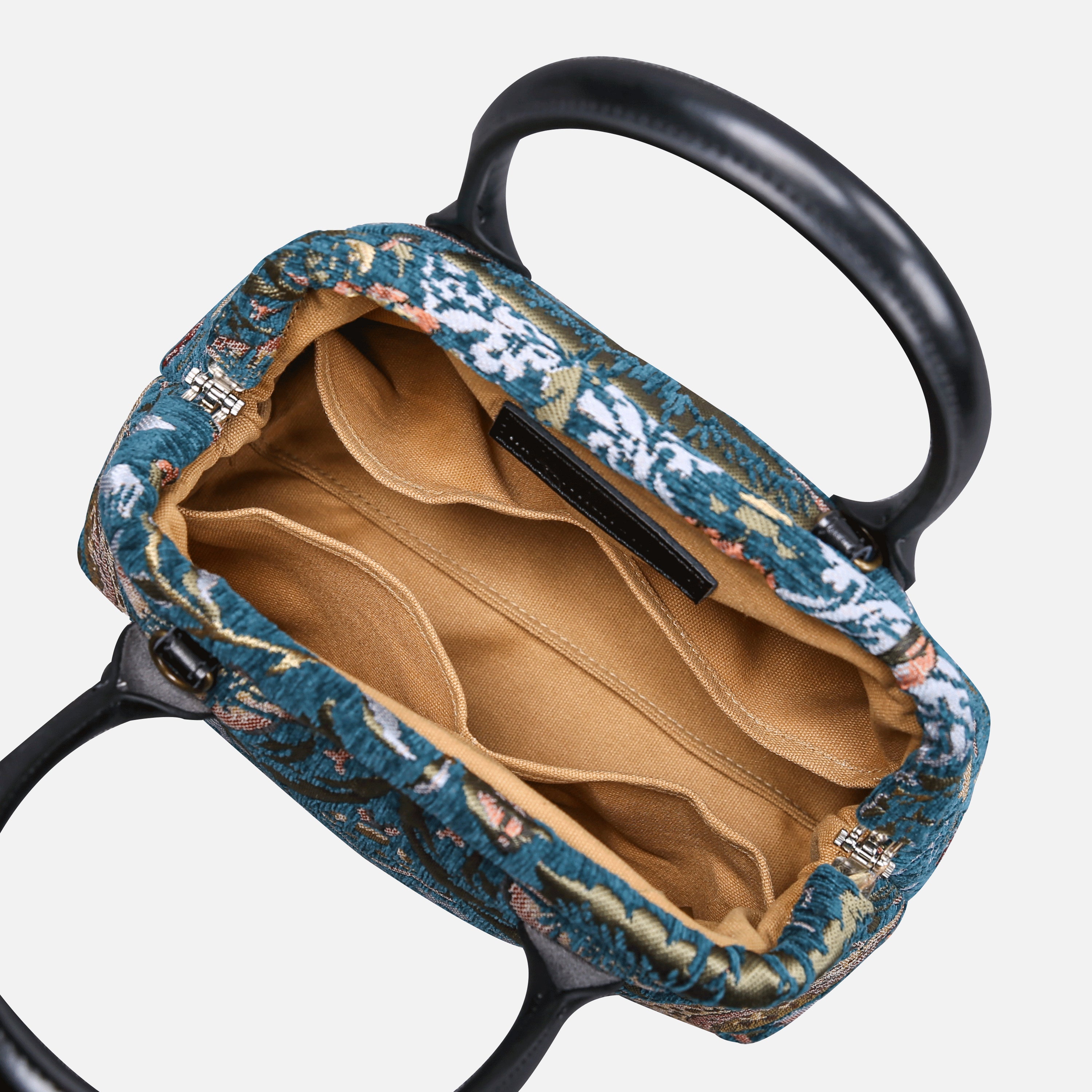 William Morris Strawberry Thief Carpet Satchel carpet bag MCW Handmade-5