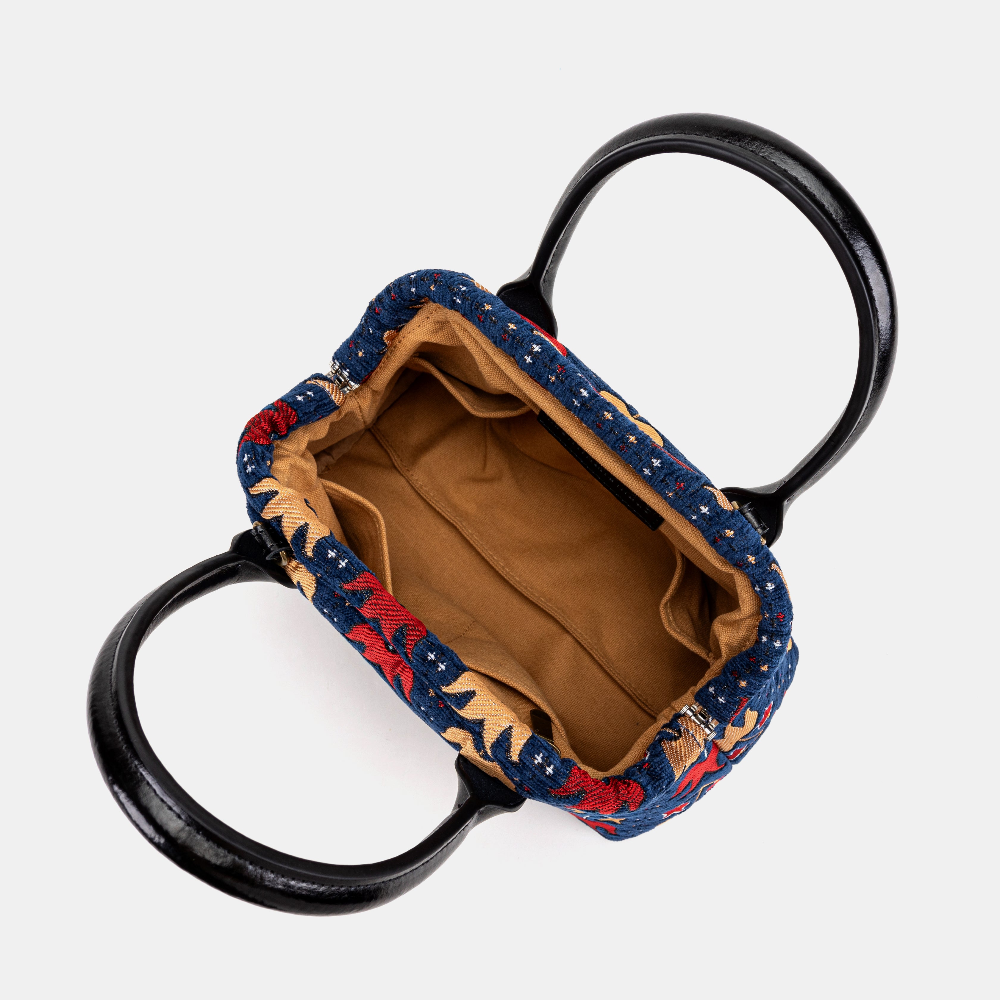 Poppy Bloom Carpet Satchel inside