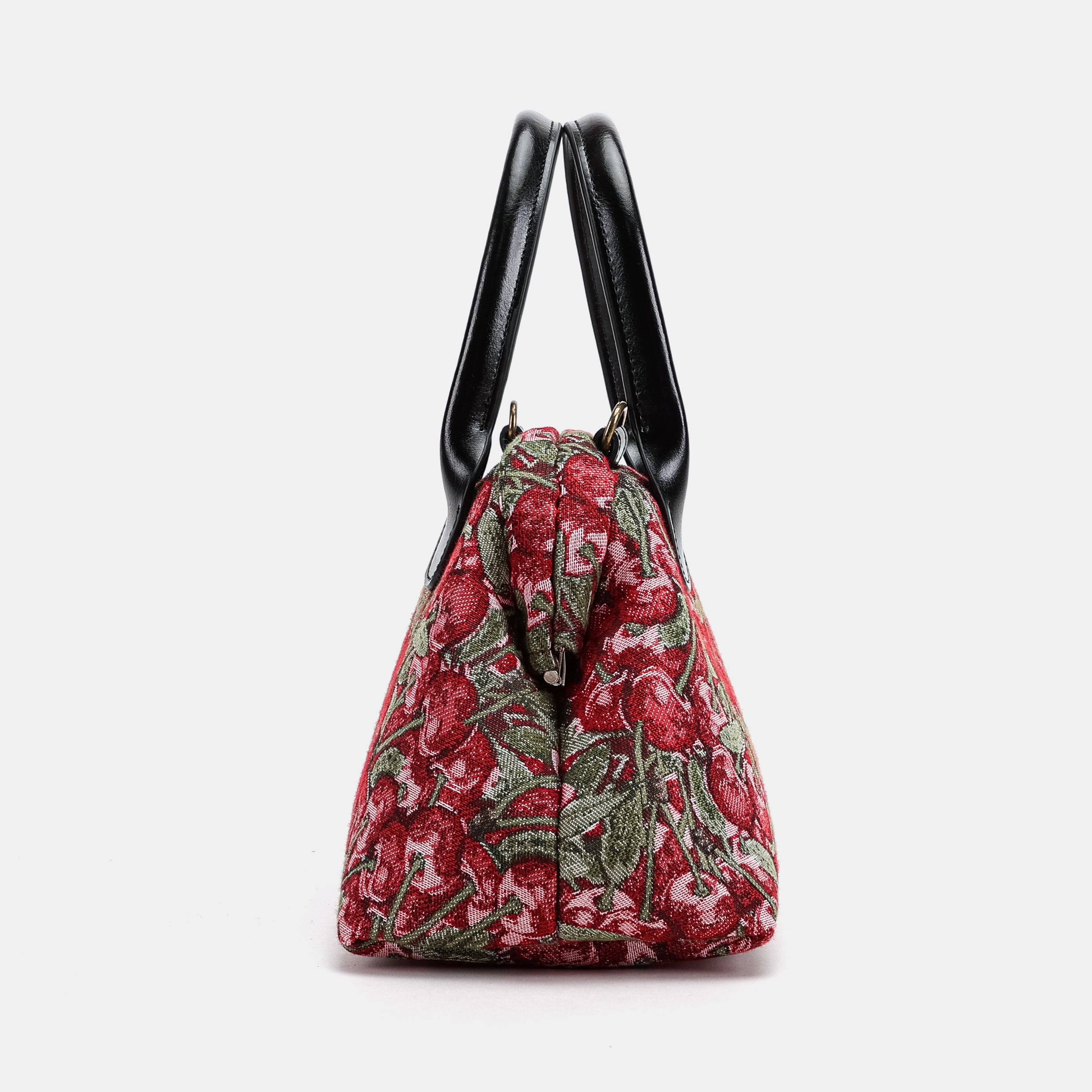 Cherry Cascade Carpet Satchel Carpetbag of America side