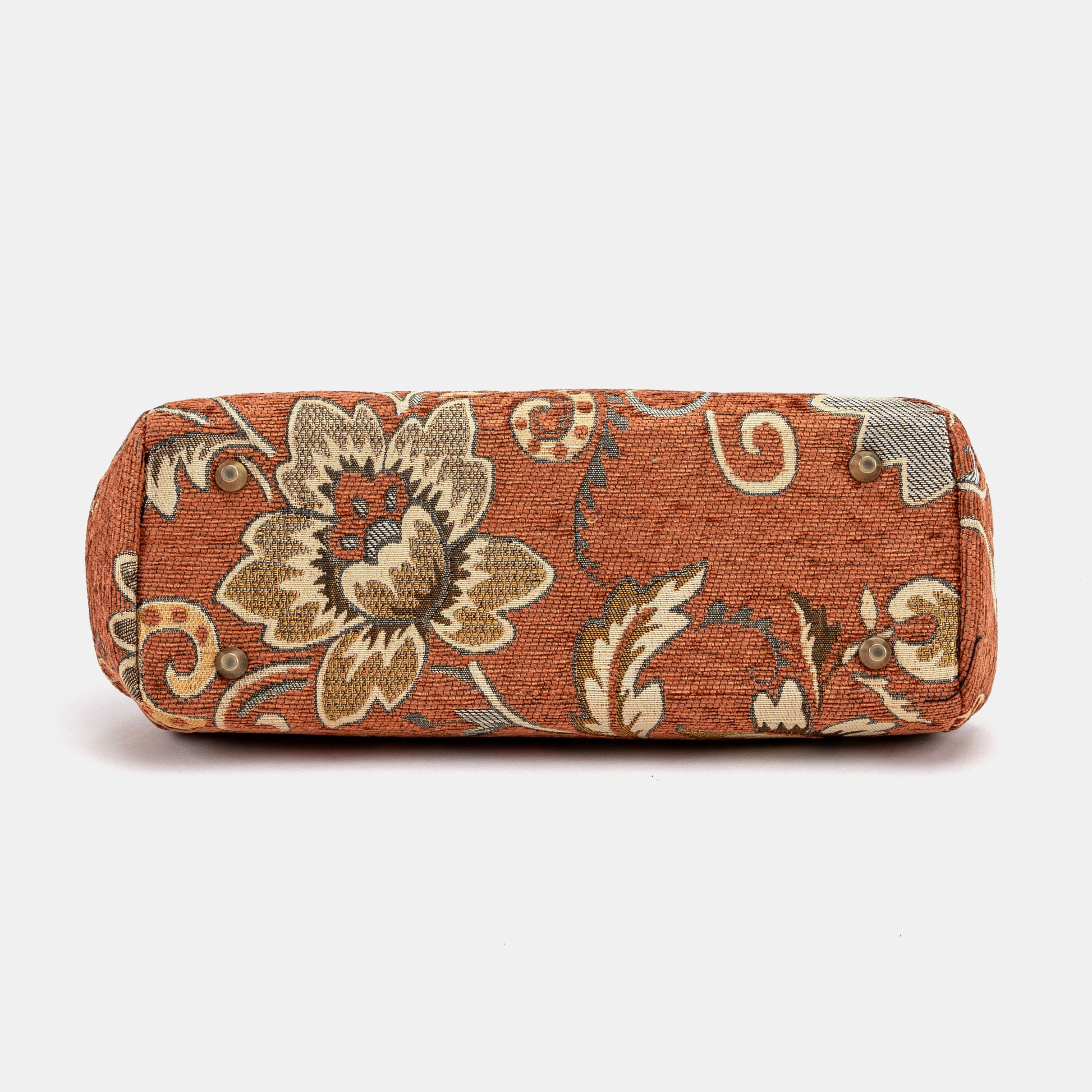 Floral Paisley Orange Top Handle Purse of America bottom