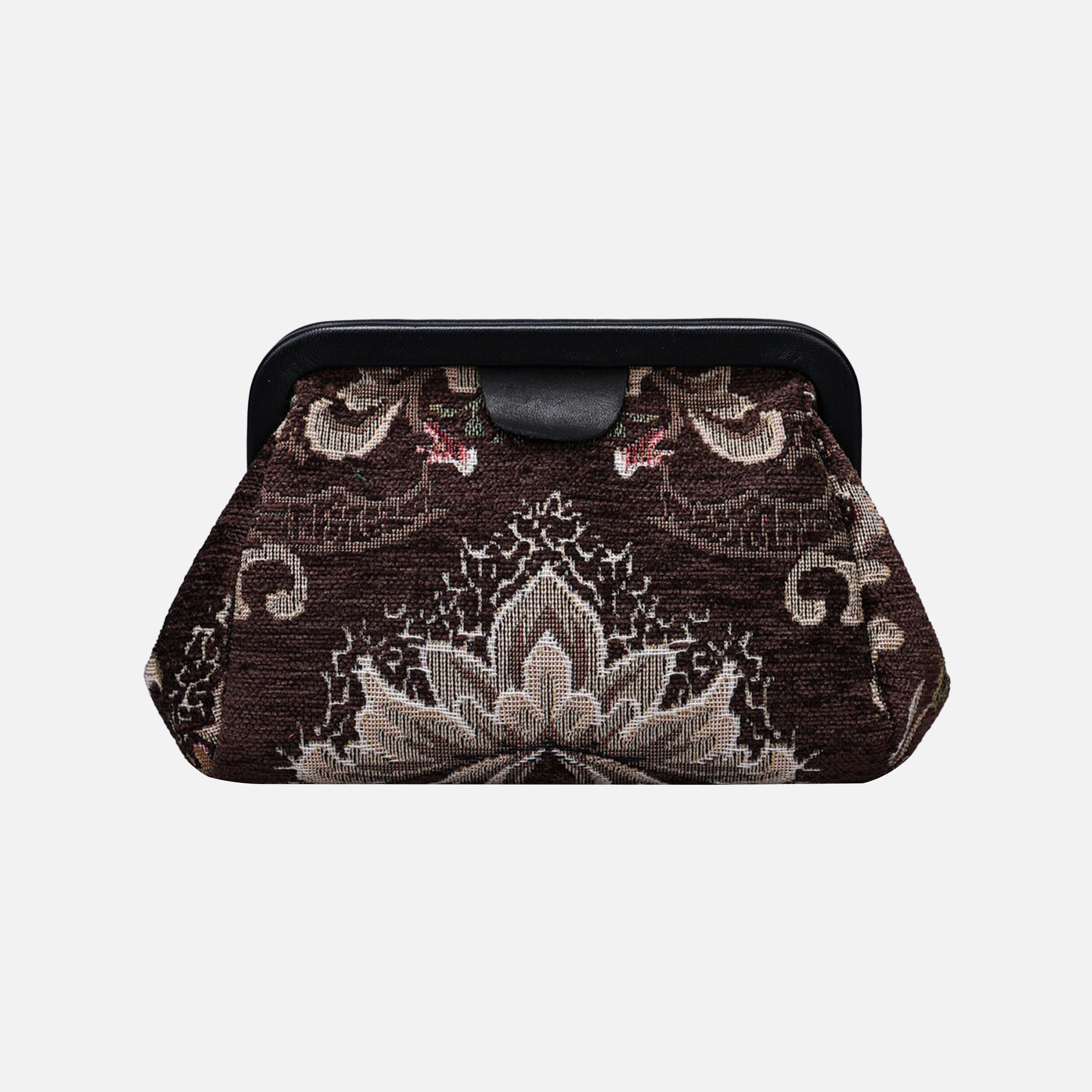 Floral Brown Evening Bag Clutch carpet bag MCW Handmade-2