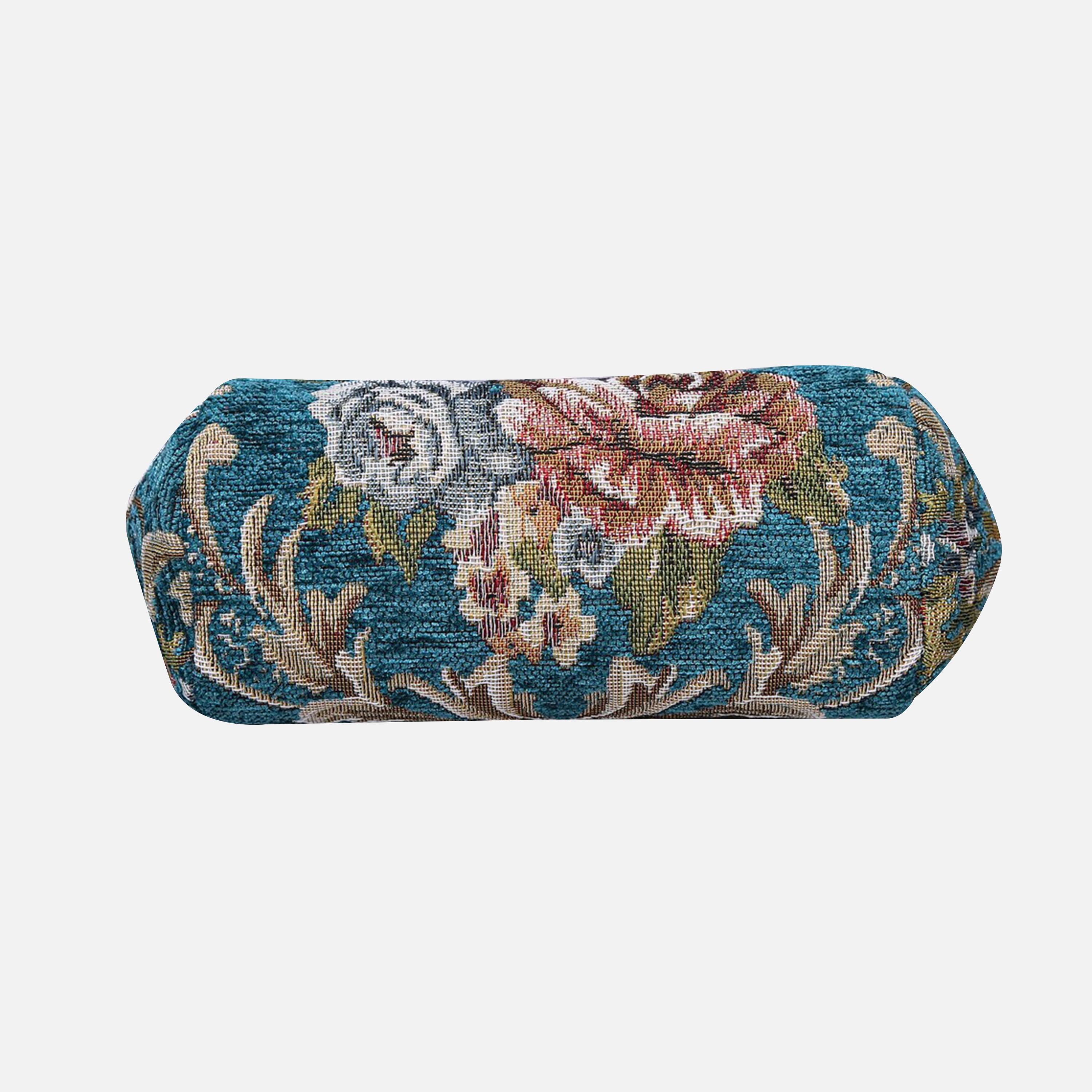 Floral Teal Evening Bag Clutch carpet bag MCW Handmade-4