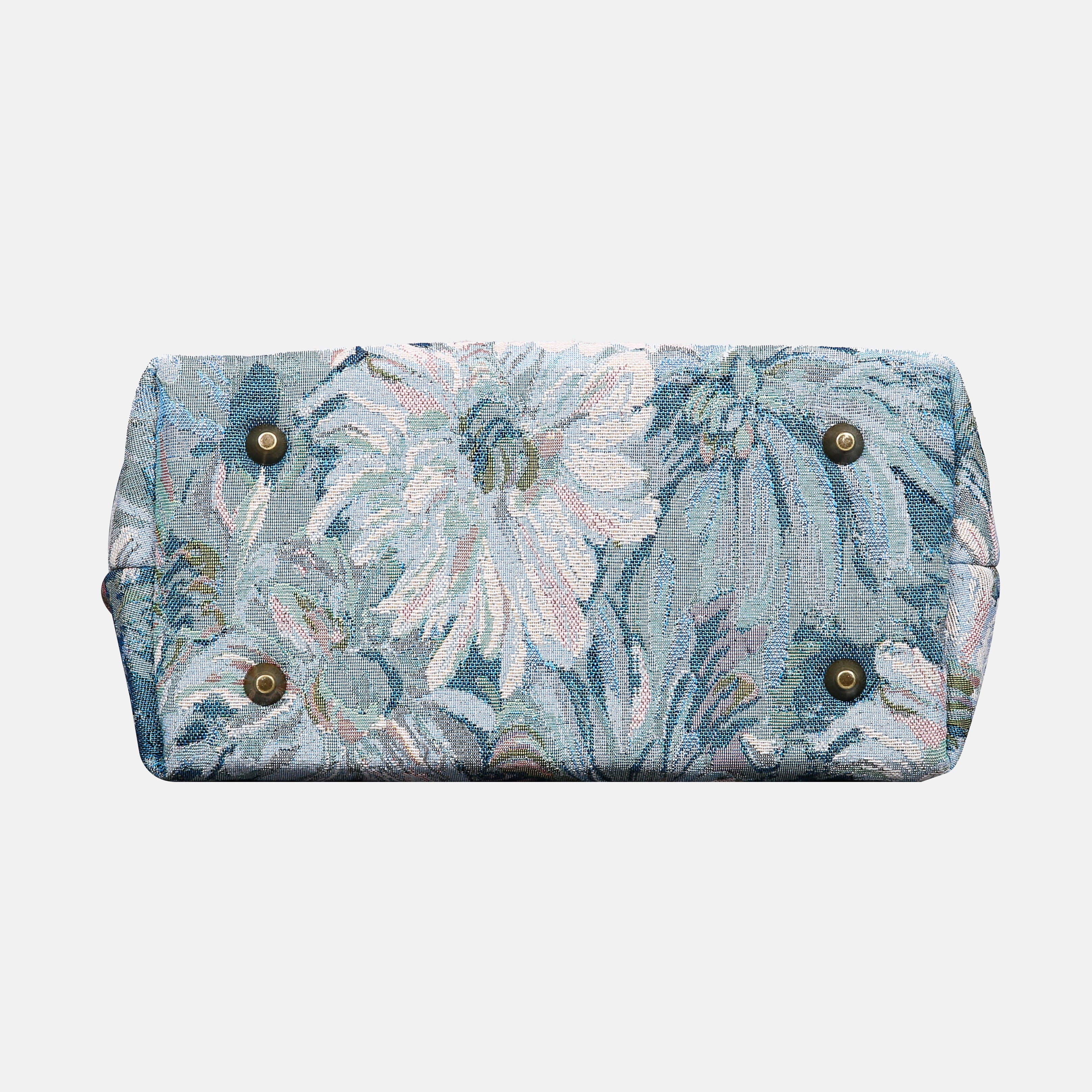 Blooming Daisy Blue Carpet Satchel carpet bag MCW Handmade-3