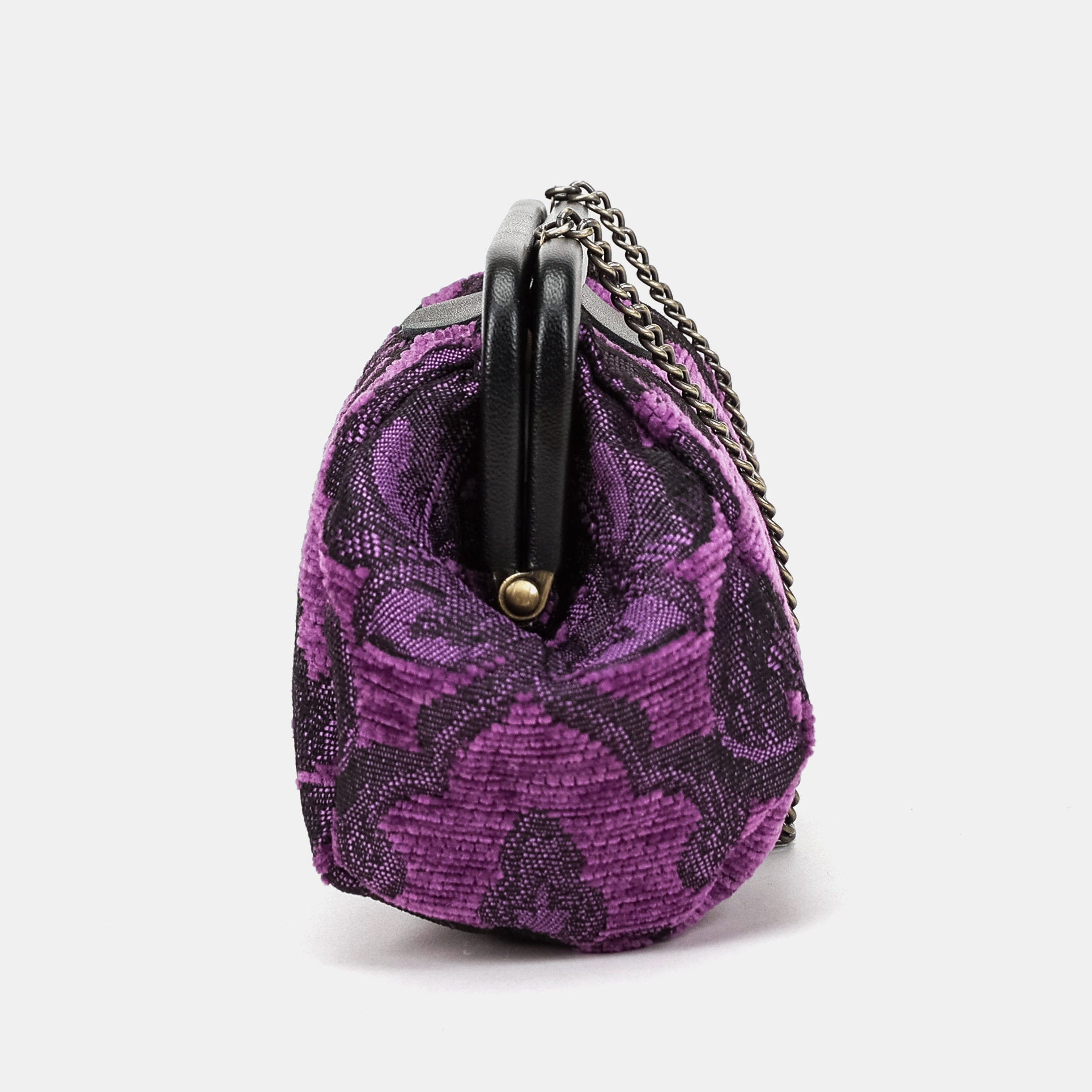 Victorian Blossom purple Evening Bag Clutch Carpetbag of America side