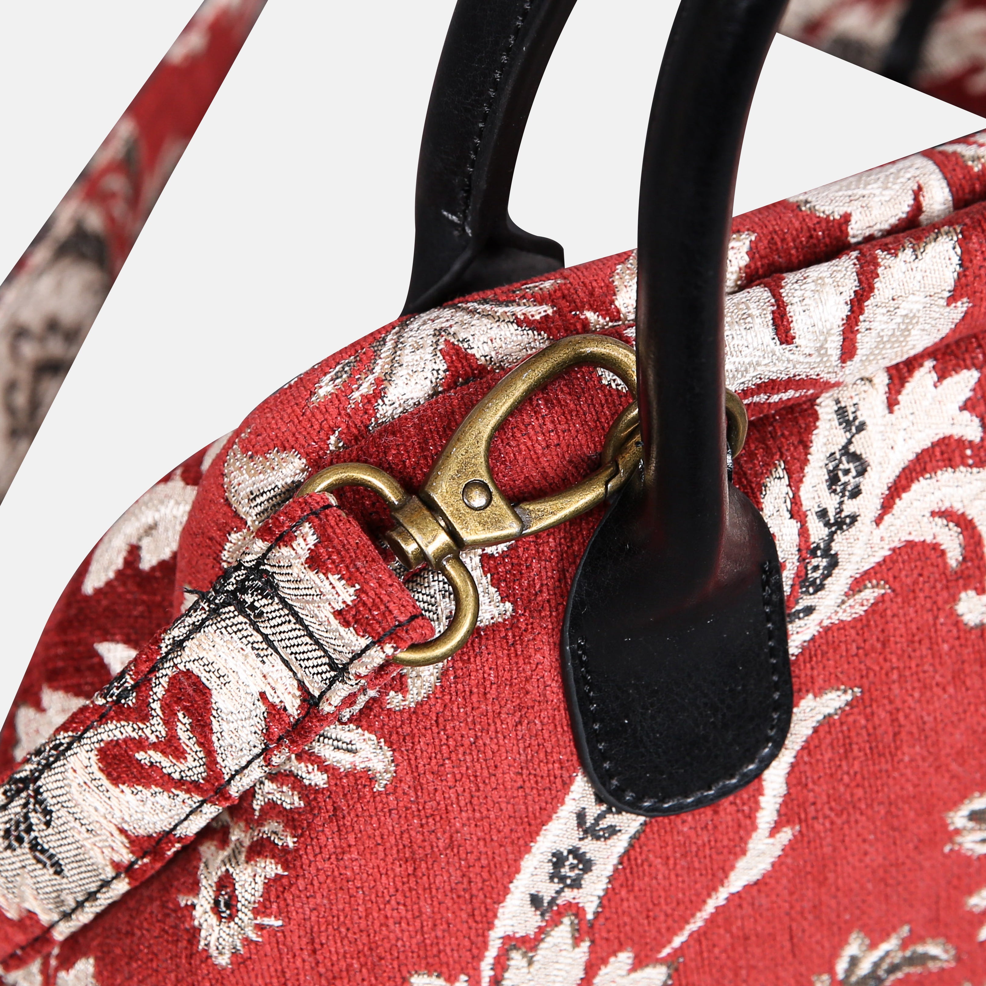 Scalamandre Elizabeth Red Carpet Satchel carpet bag MCW Handmade-5