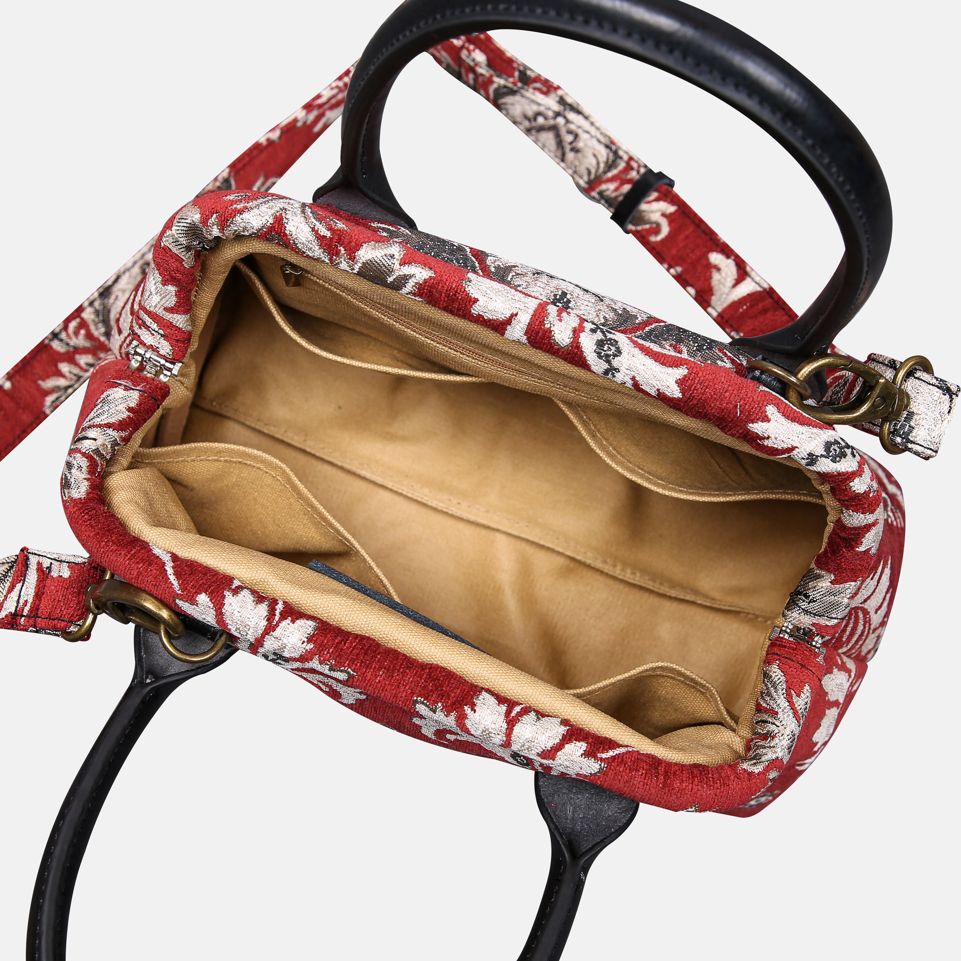 Scalamandre Elizabeth Red Carpet Satchel carpet bag MCW Handmade-4