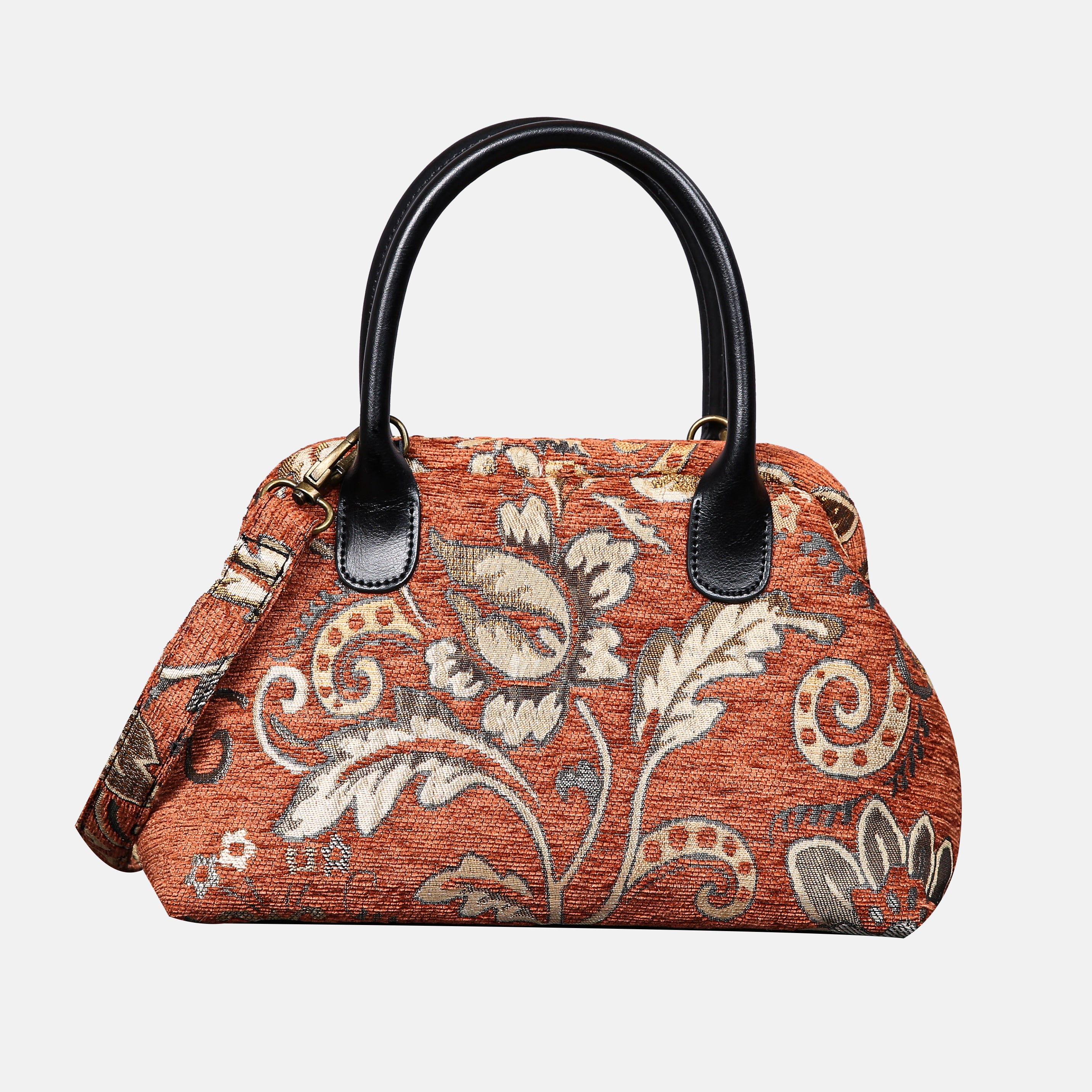 Floral Paisley Orange Carpet Satchel carpet bag MCW Handmade