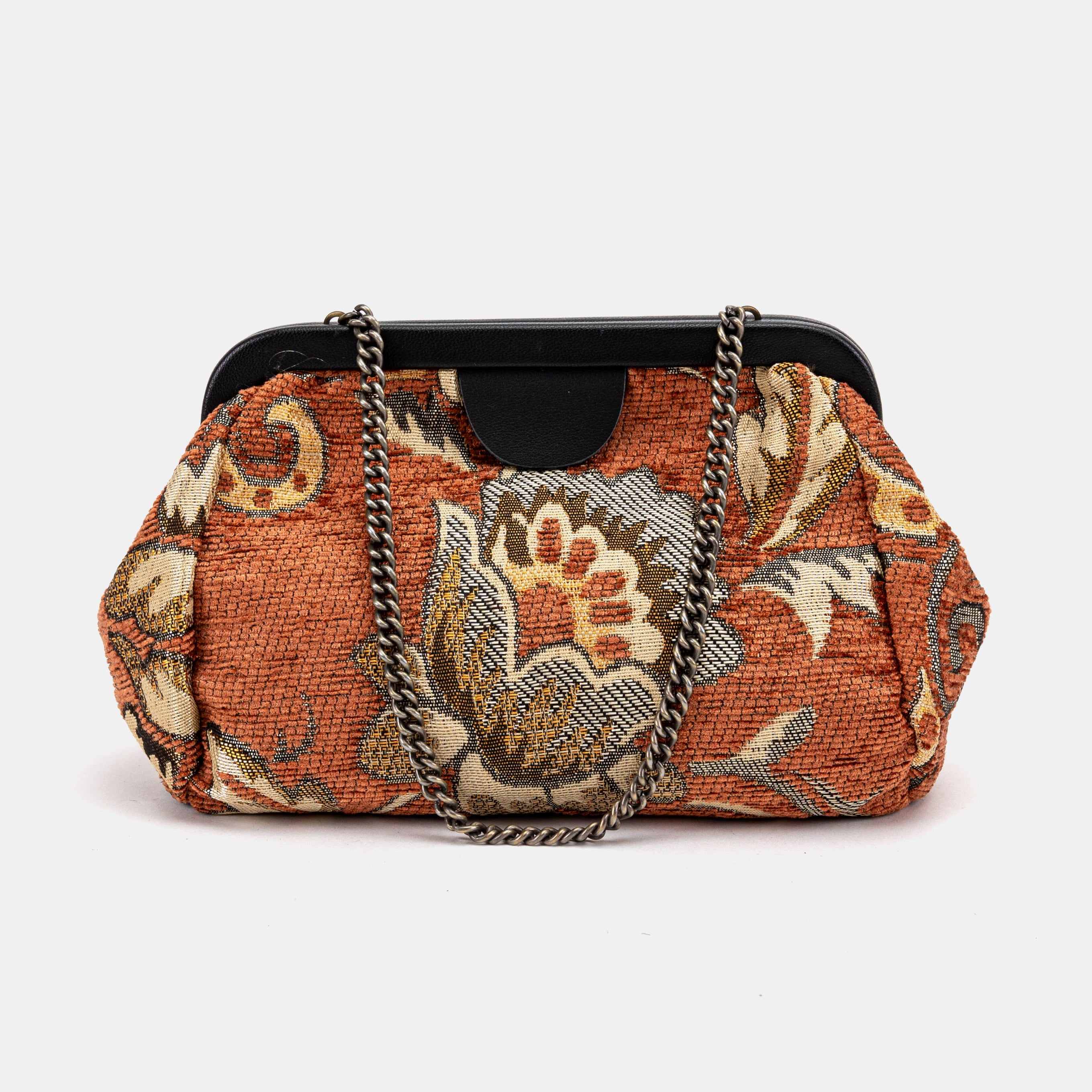 Floral Paisley Orange Evening Bag Clutch of America main