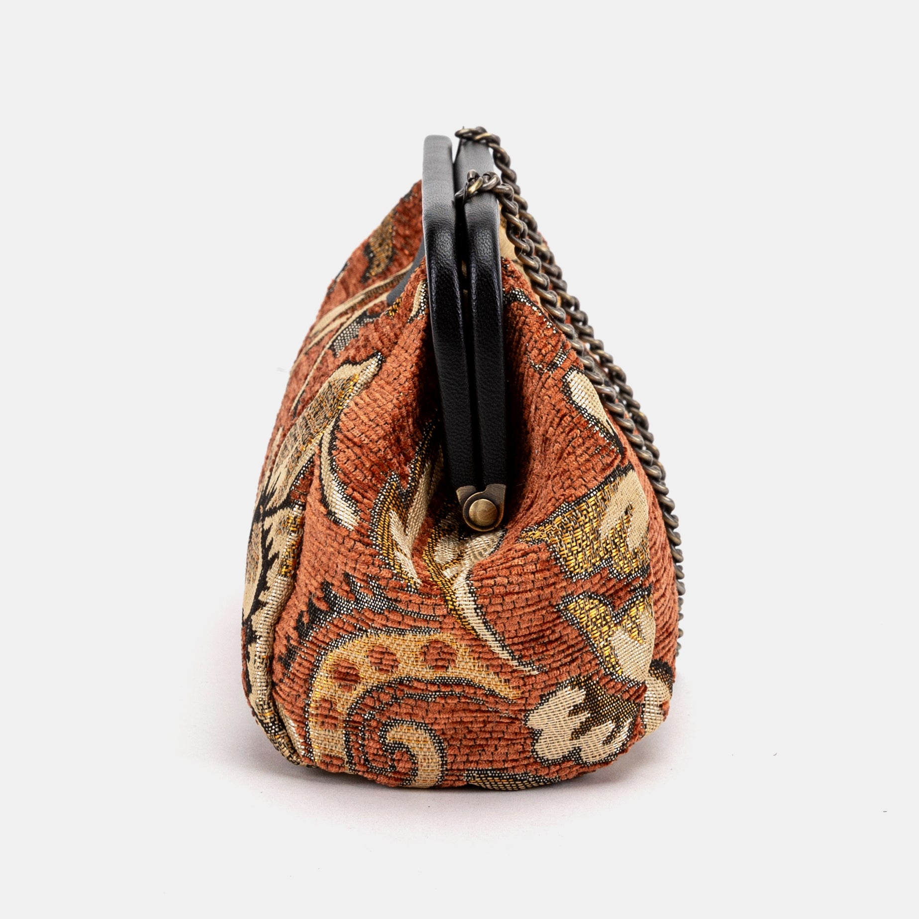 Floral Paisley Orange Evening Bag Clutch of America side