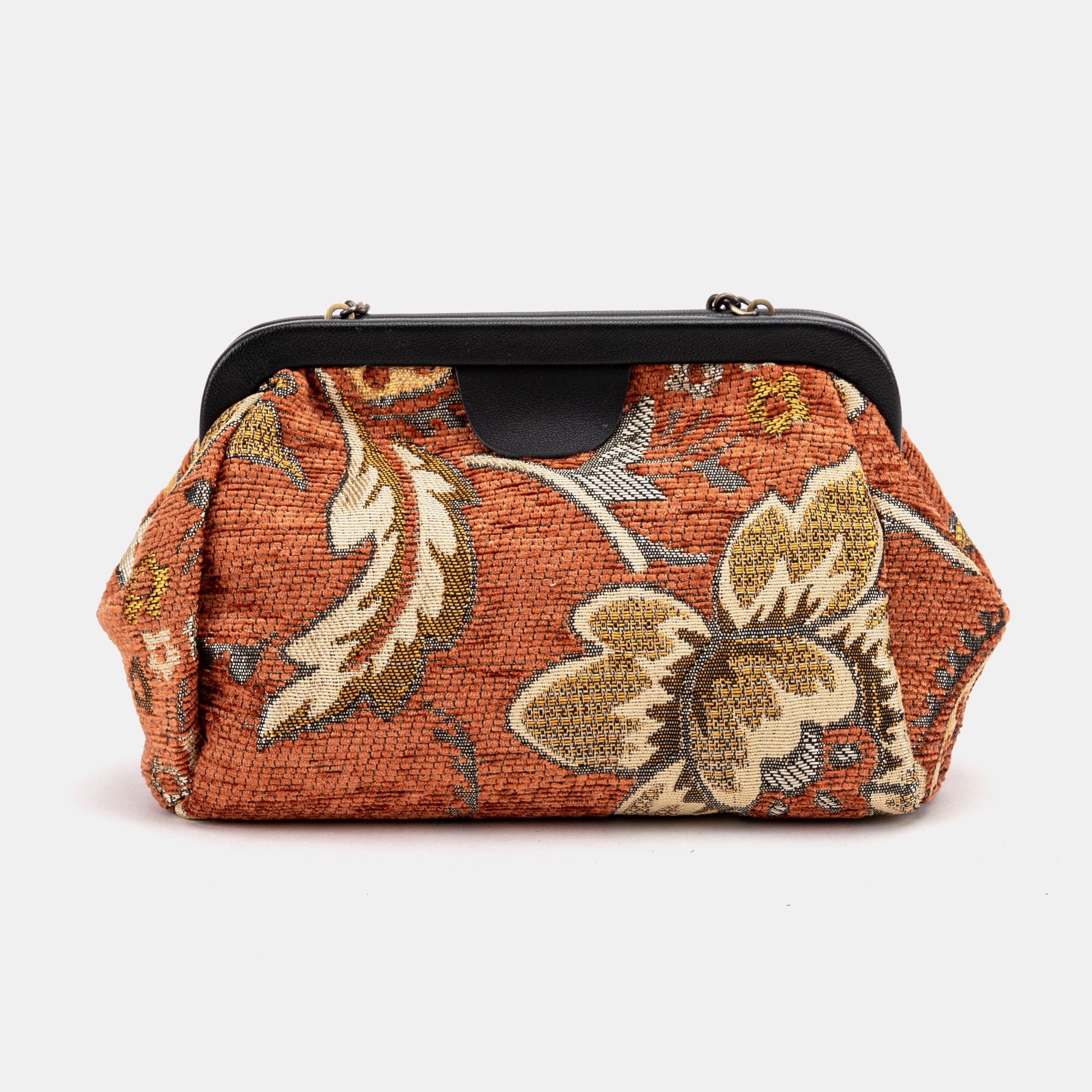 Floral Paisley Orange Evening Bag Clutch of America back