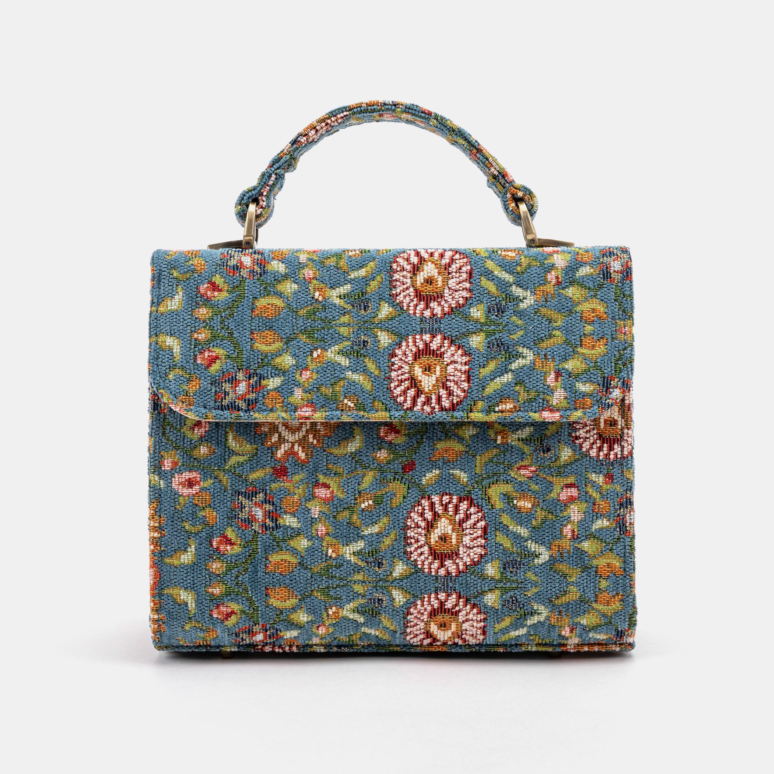 Oriental Blue Flap Satchel Carpetbag of America main