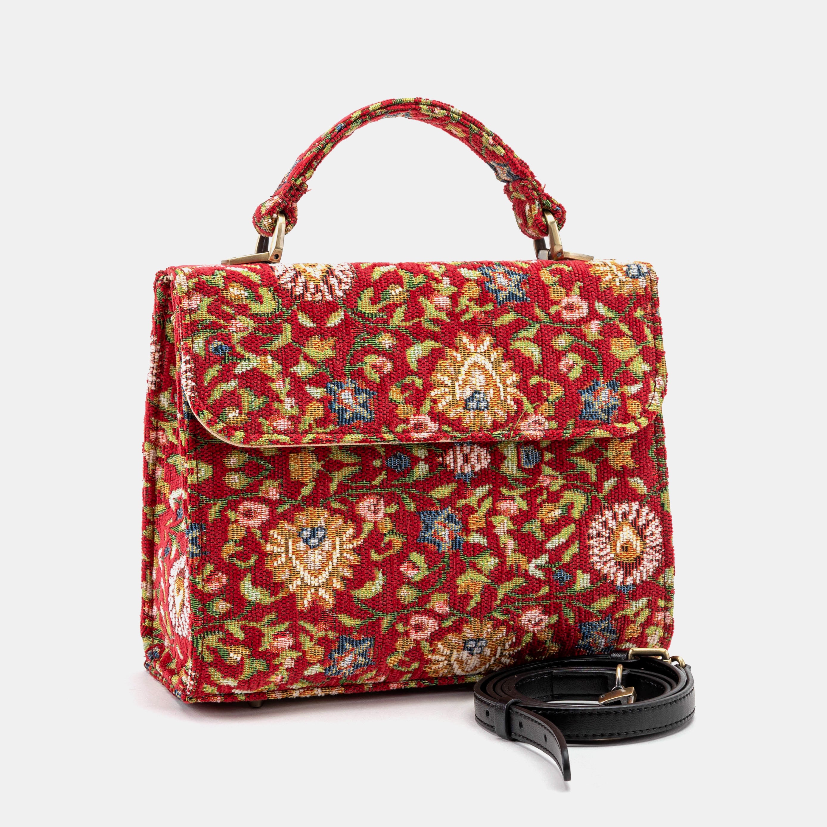 Oriental Red Flap Satchel Carpetbag of America front side