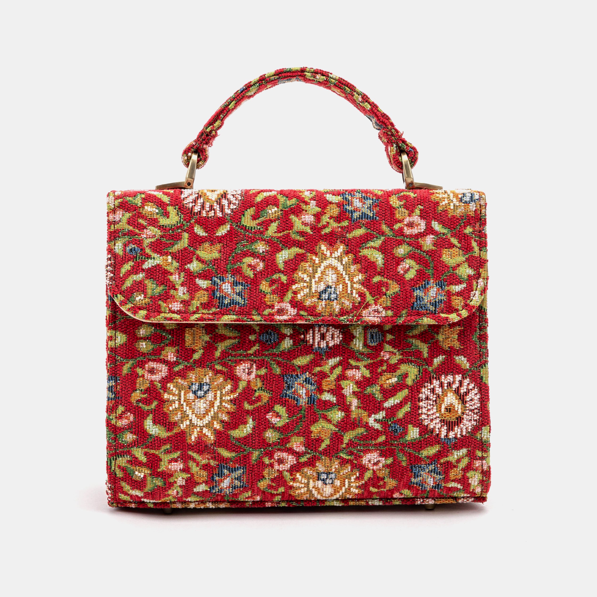 Oriental Red Flap Satchel Carpetbag of America main