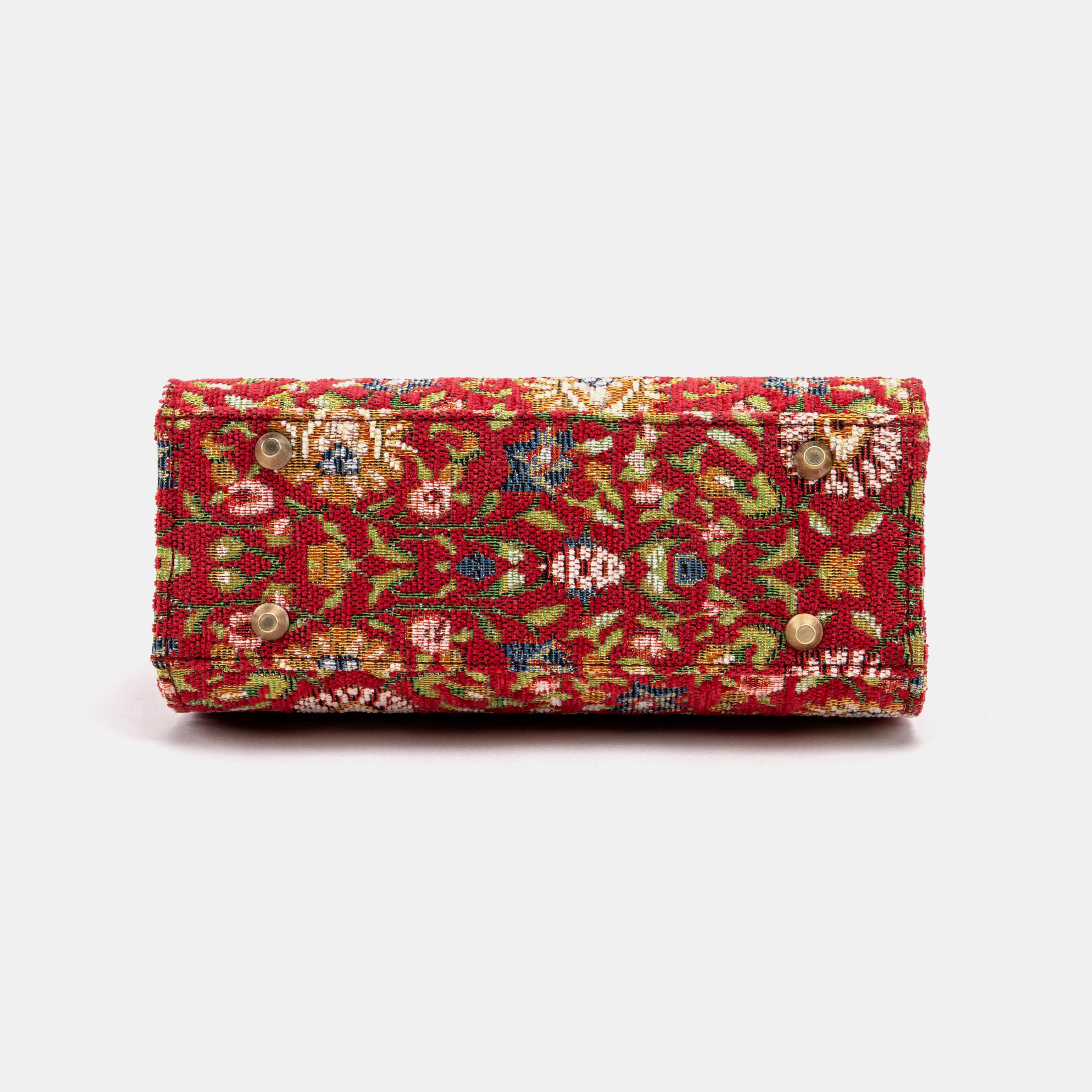 Oriental Red Flap Satchel Carpetbag of America bottom