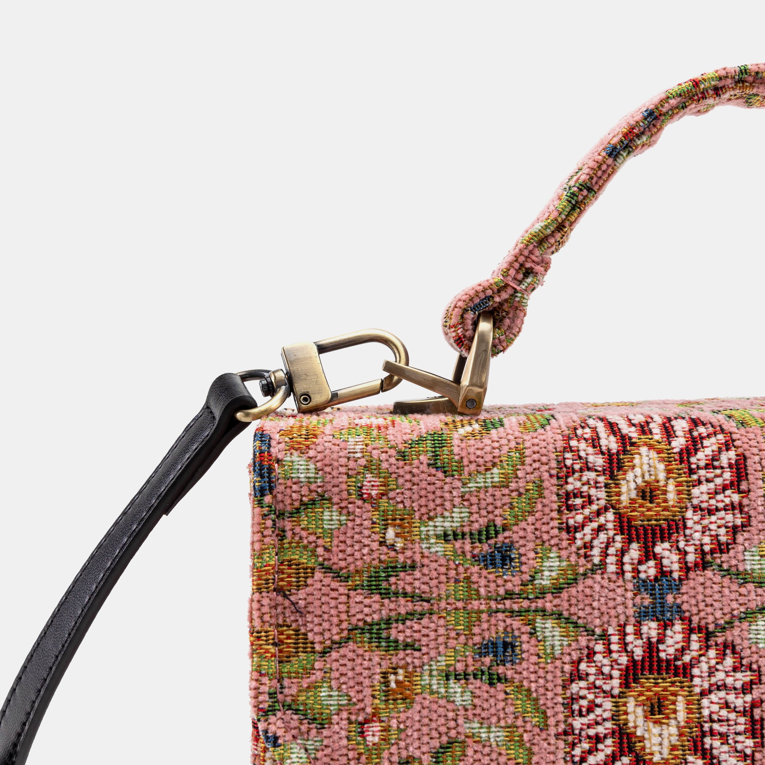 Oriental Pink Flap Satchel Carpetbag of America detail