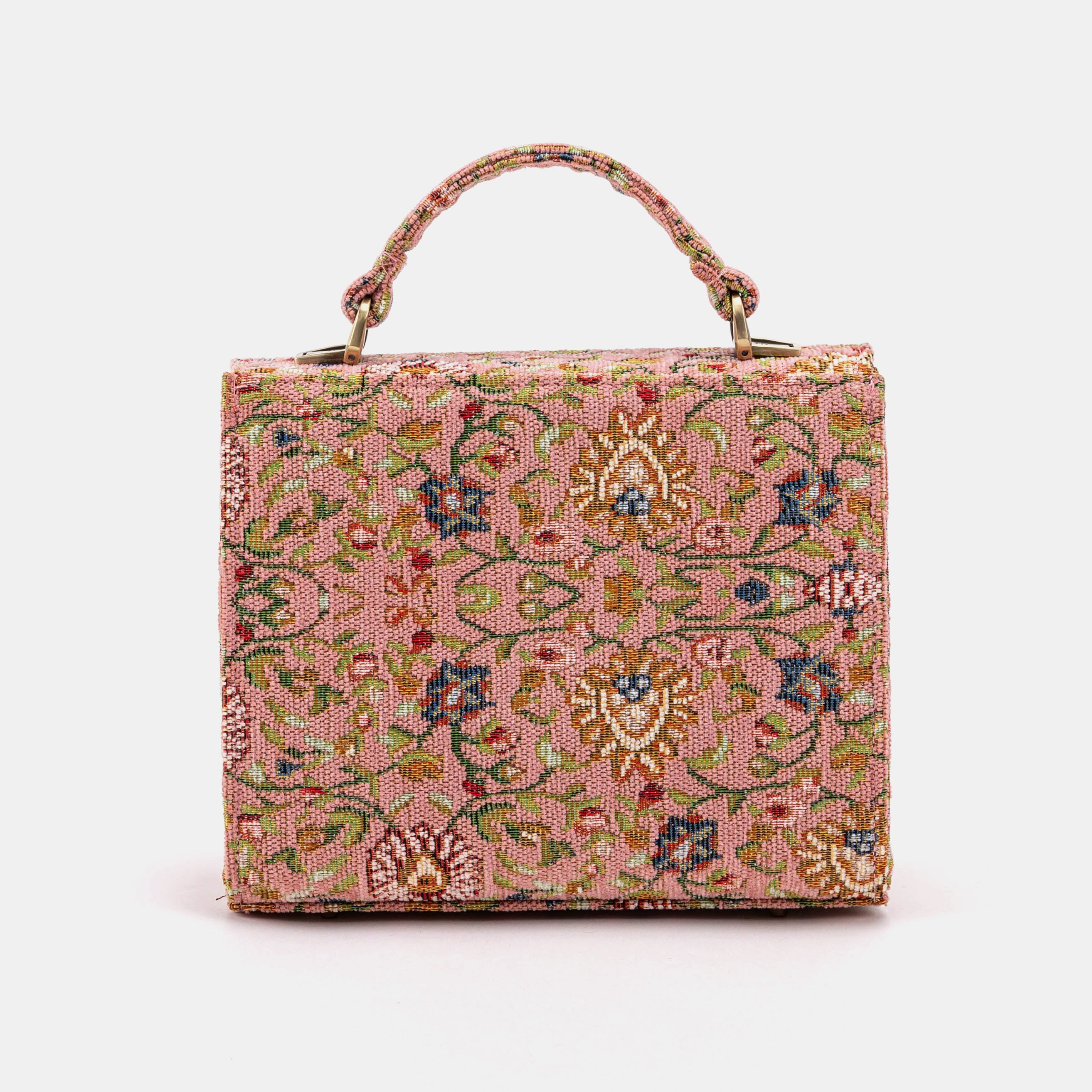 Oriental Pink Flap Satchel Carpetbag of America back