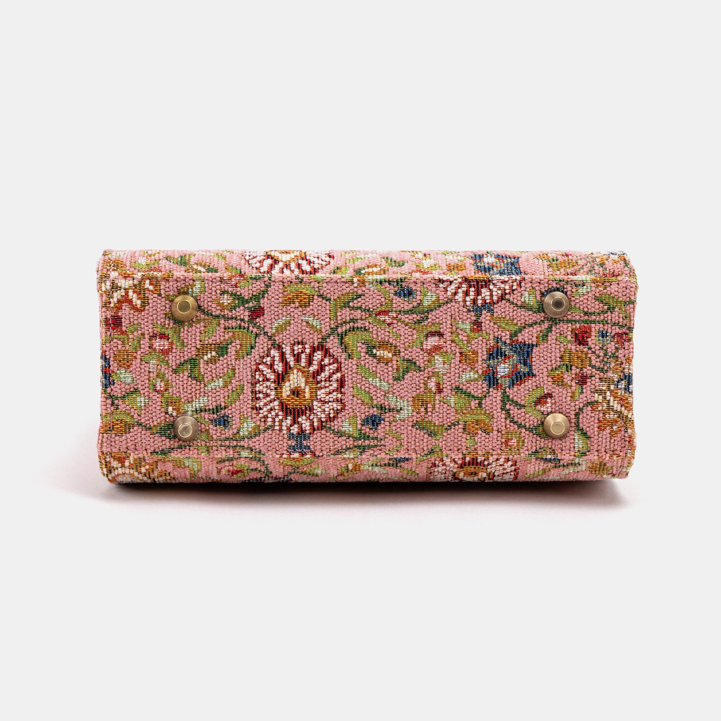 Oriental Pink Flap Satchel Carpetbag of America bottom