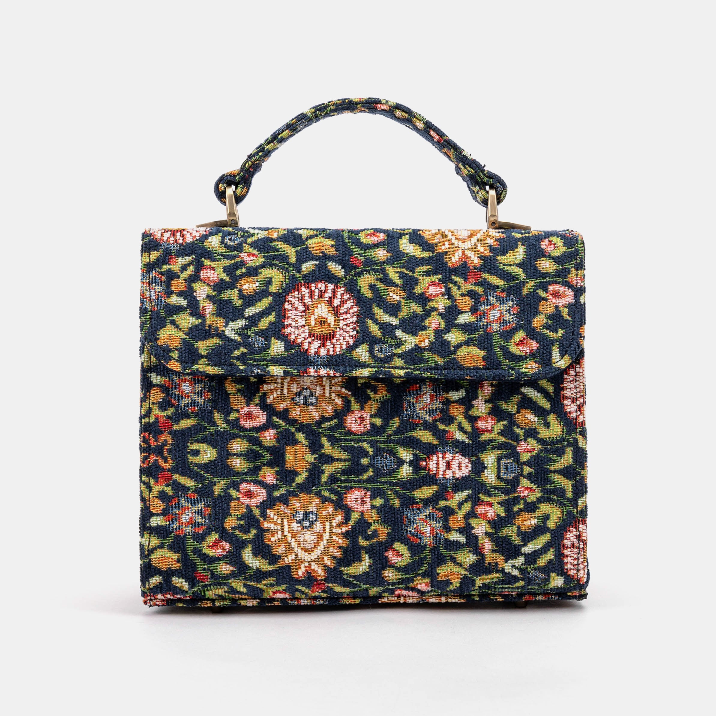 Oriental Navy Flap Satchel Carpetbag of America main