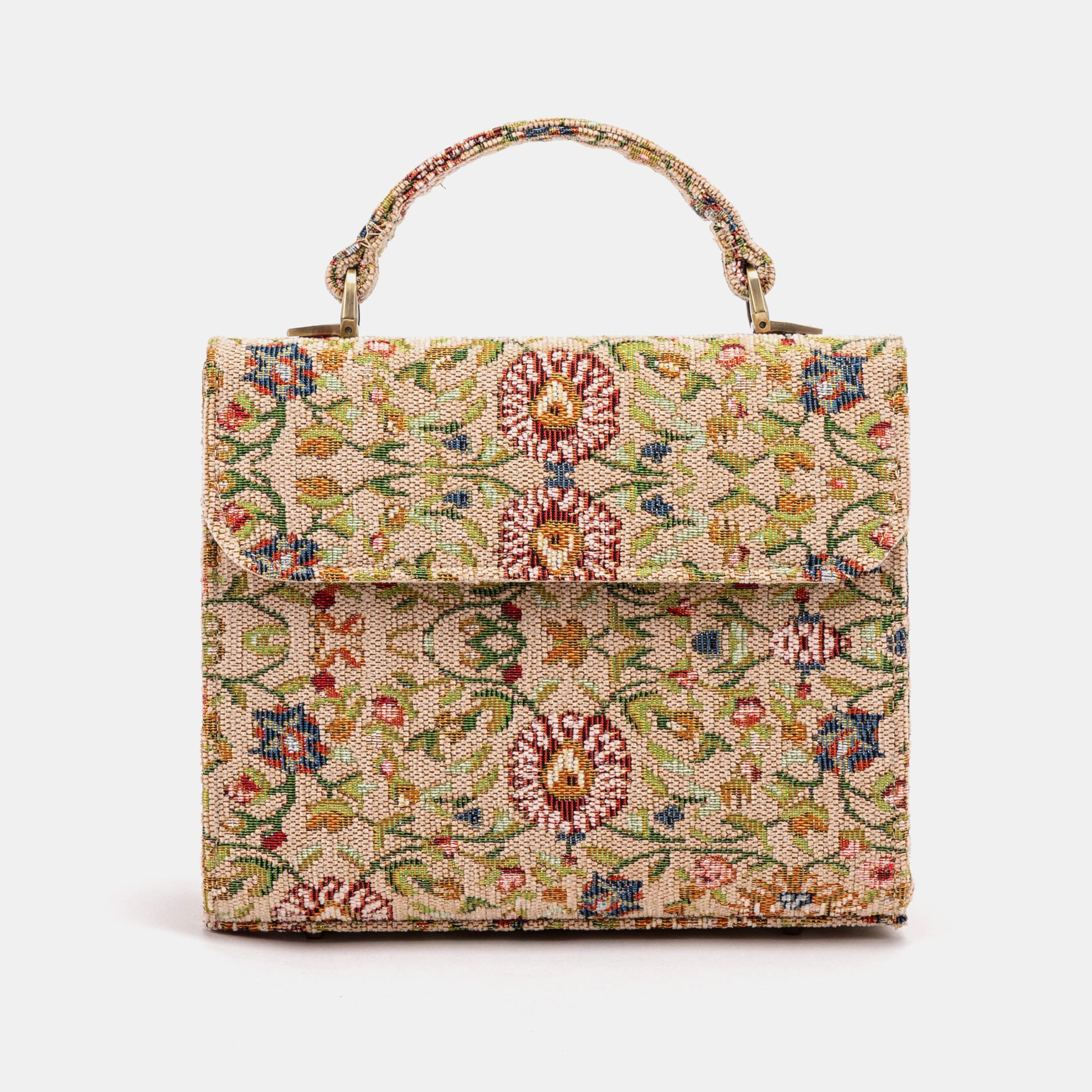 Oriental Beige Flap Satchel Carpetbag of America main