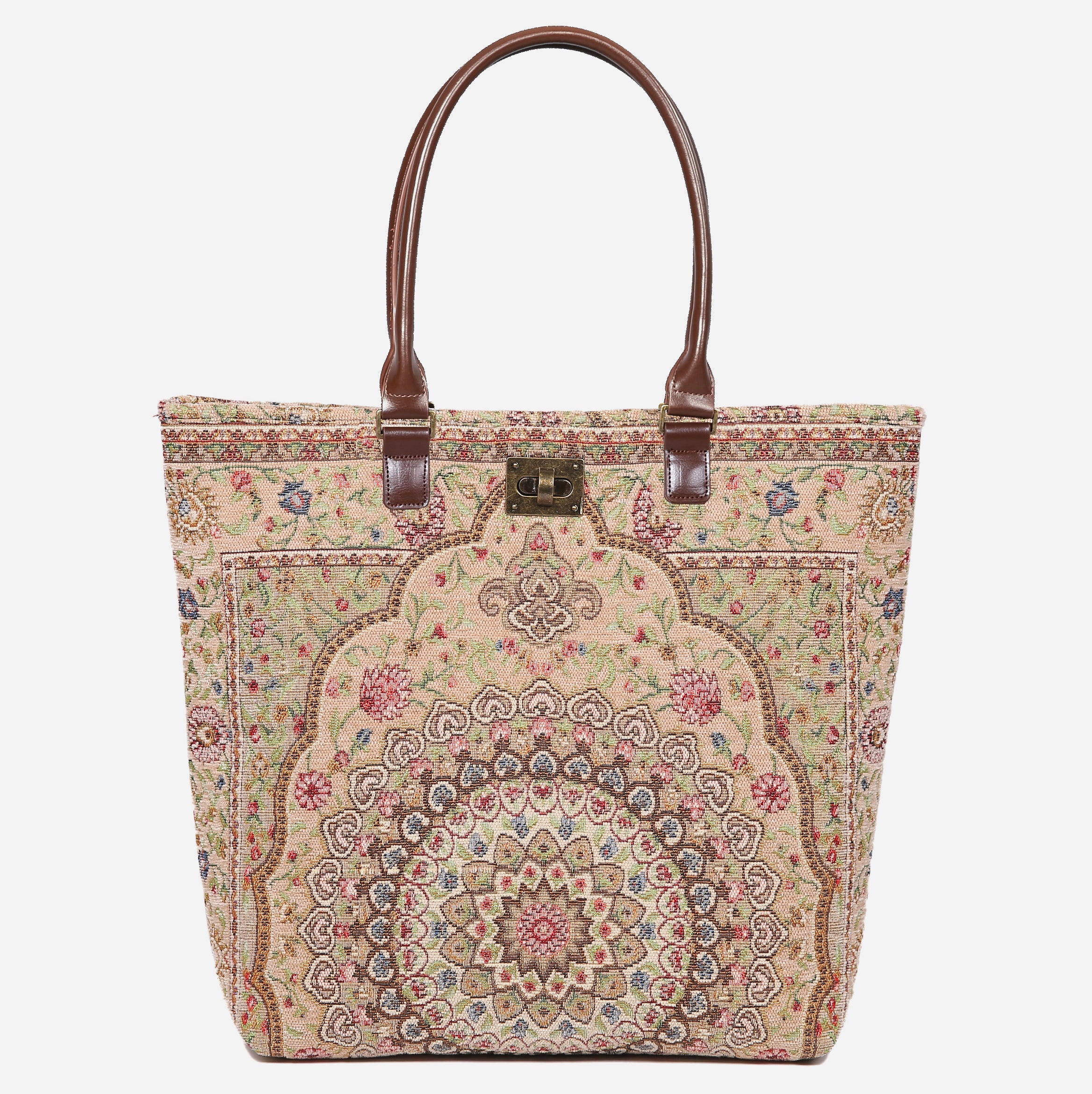 Oriental Beige Carpet Tote Shopper Carpetbag of America main