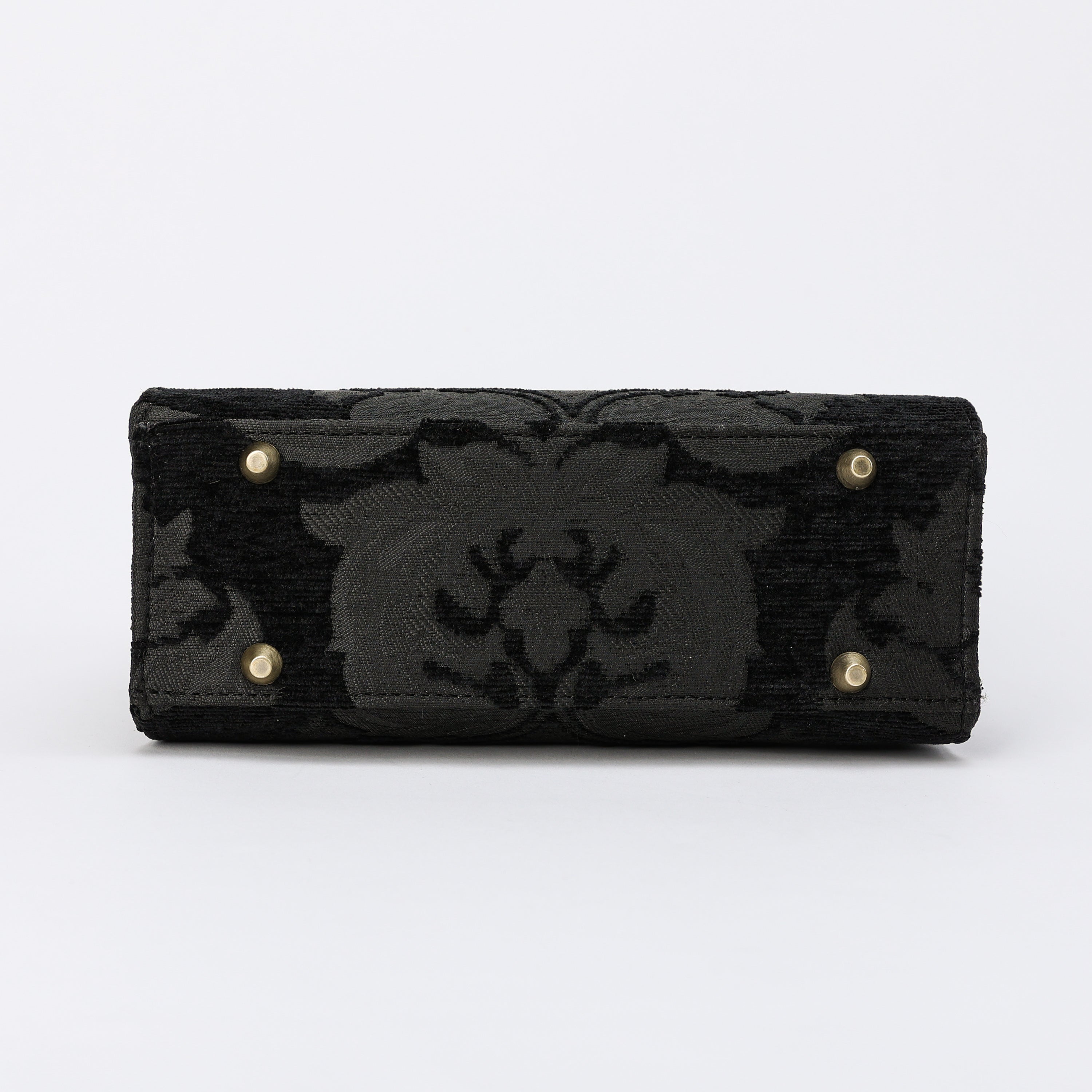 Victorian Blossom blk Flap Satchel carpet bag MCW Handmade-5